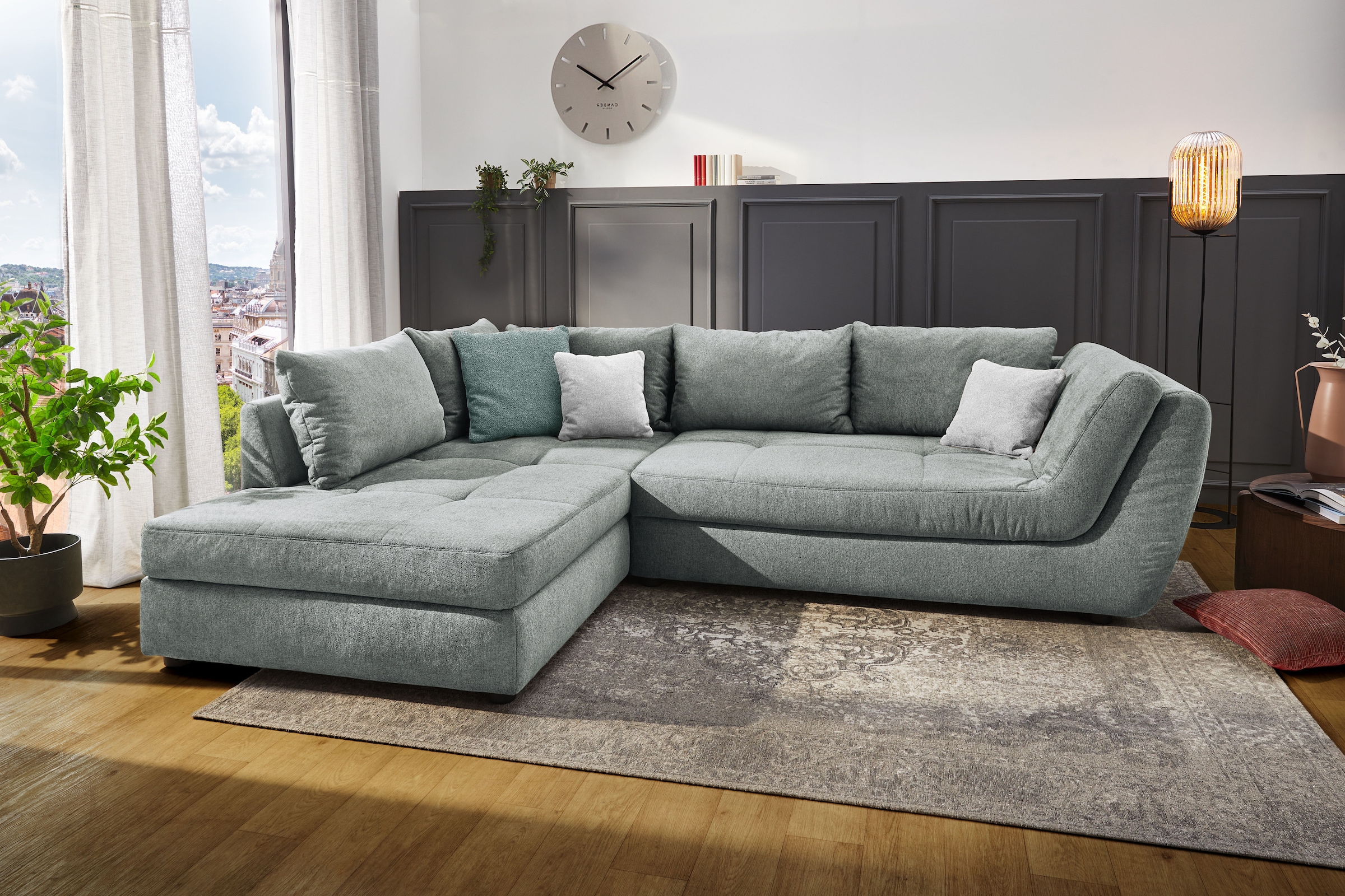 Jockenhöfer Gruppe Ecksofa »Rascasse L-Form, B: 322 cm« mit Zierkissen, XXL-Sofa