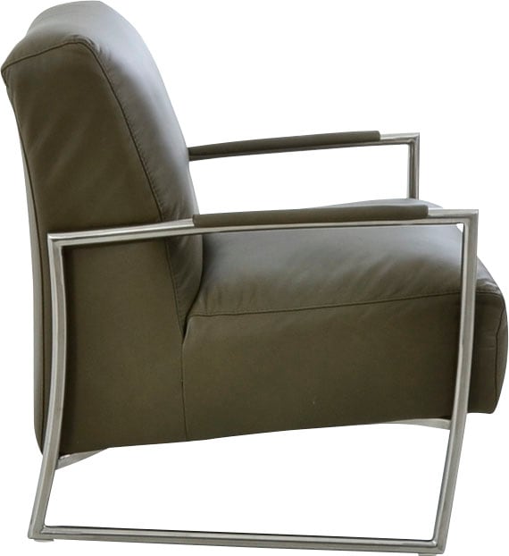 K+W Komfort & Wohnen Cocktailsessel, mit bezogenen Armlehnen, Gestell in Metall Edelstahloptik