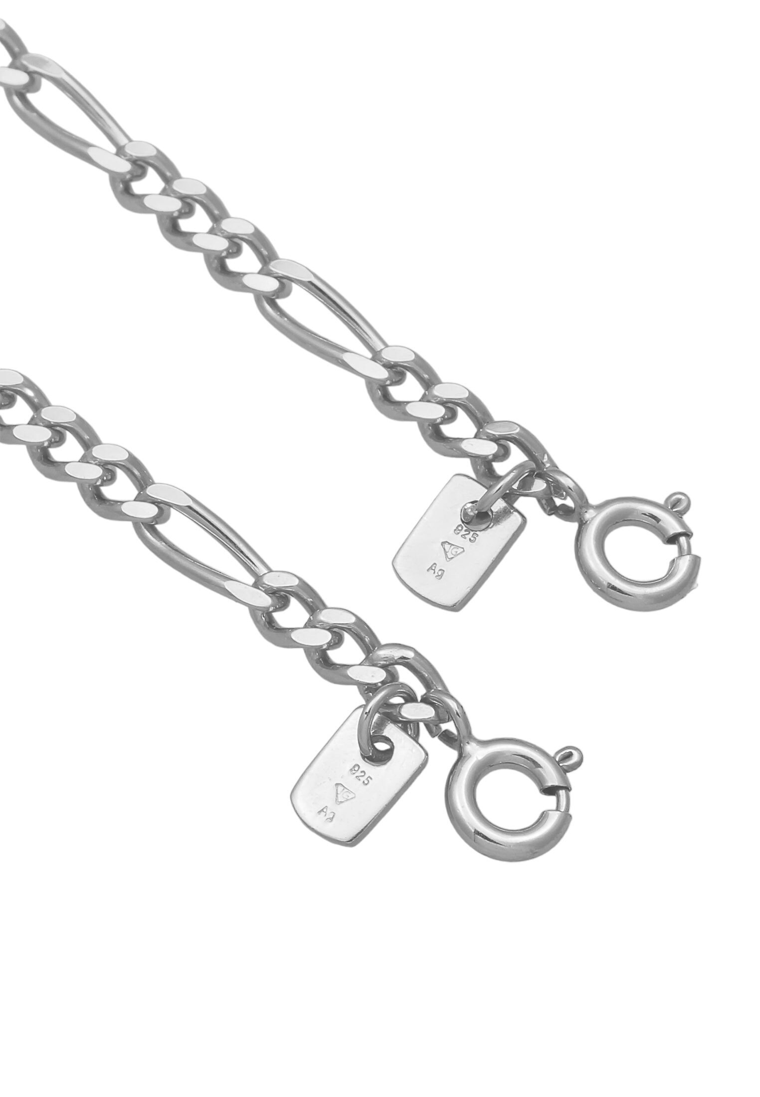 Kuzzoi Ketten und Armband Set »Schmuckset Herren Kette Armband Figaro 925 Sterling Silber«