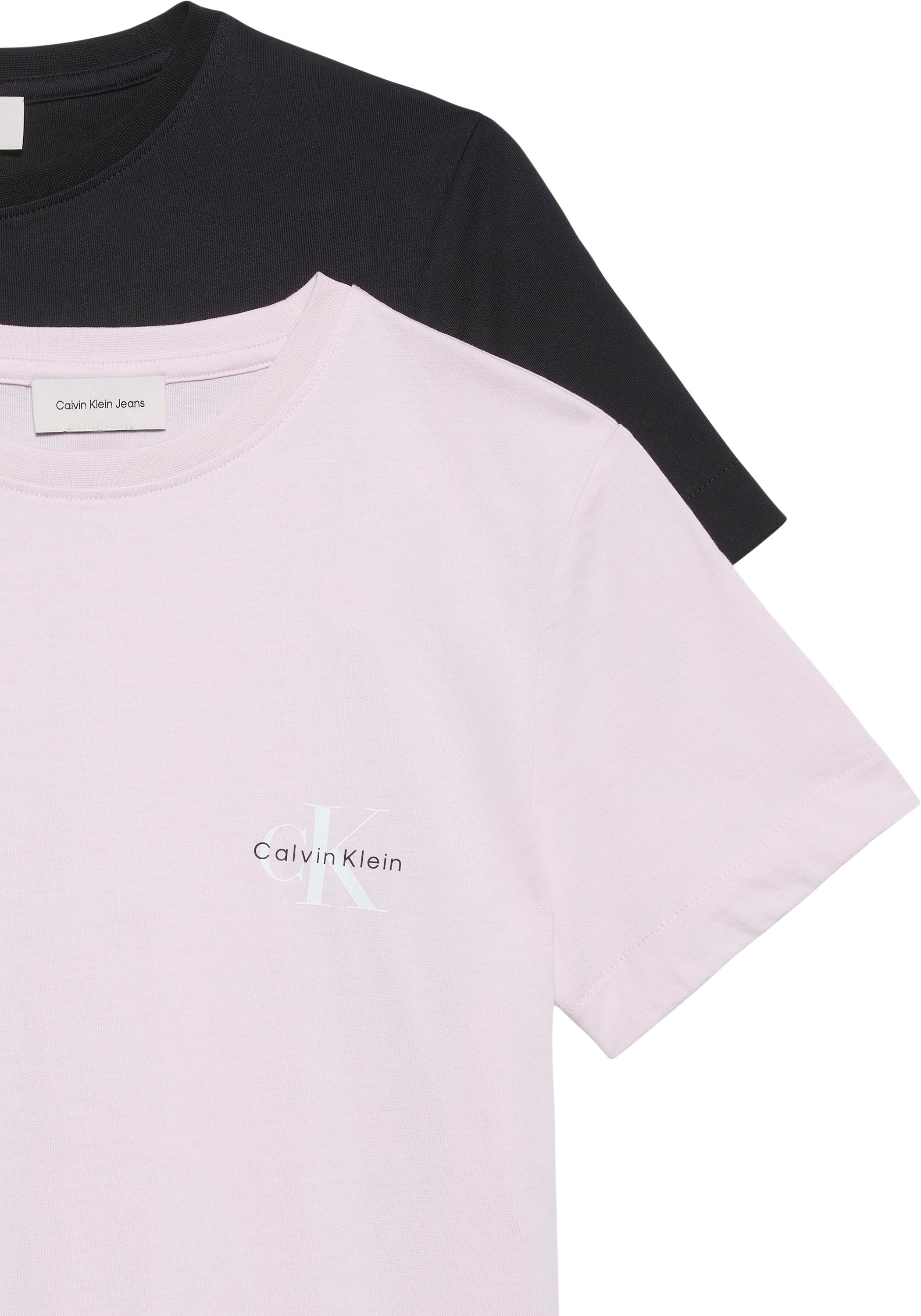 Calvin Klein Jeans T-Shirt »MONOLOGO CN 2 PACK TEE« Packung, 2er-Pack, 2 tlg. , Logoschriftzug