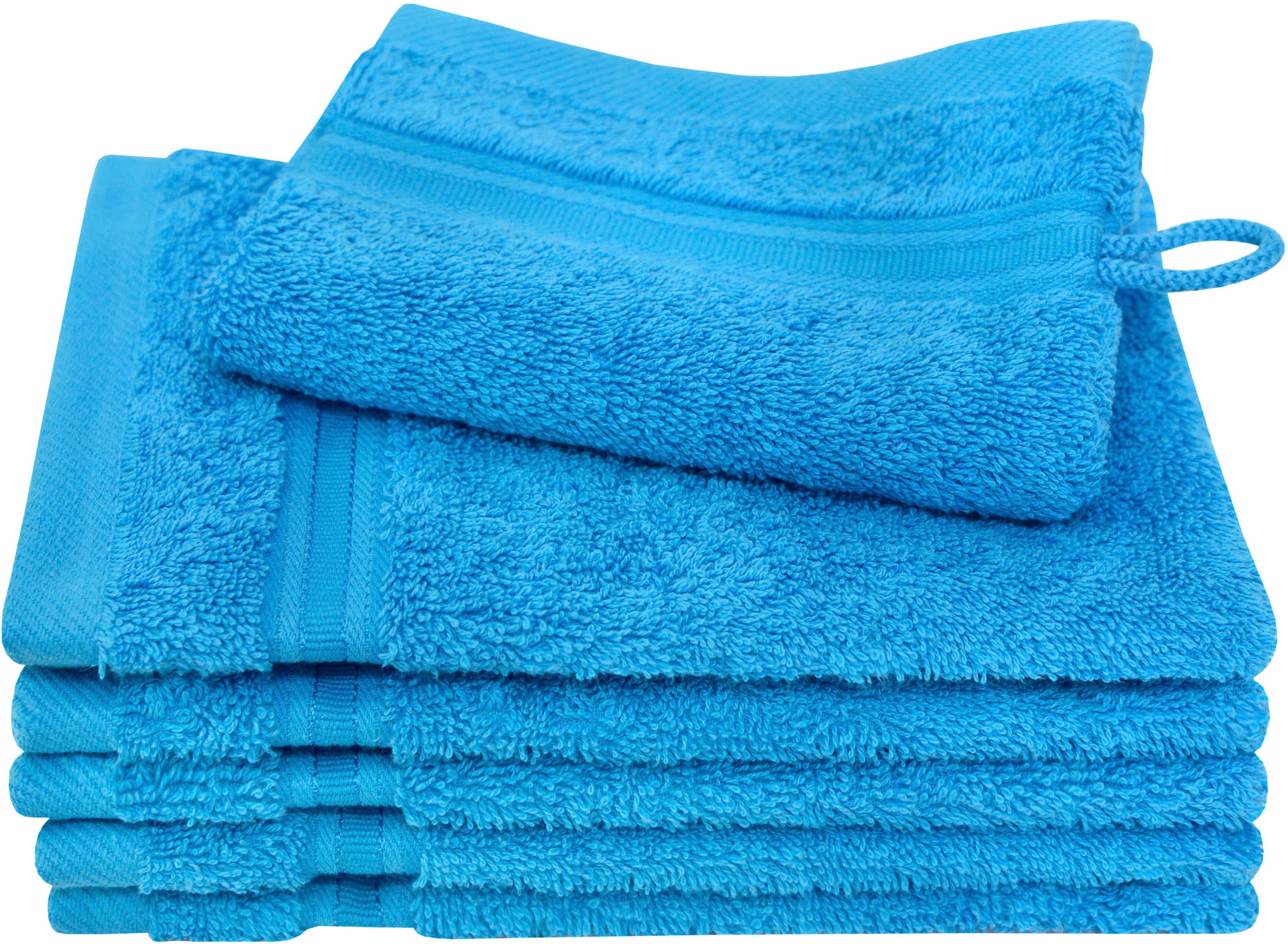 Dyckhoff Waschhandschuh »Siena« mit Bordüre in blau, Größe B/L: 16 cm x 21 cm