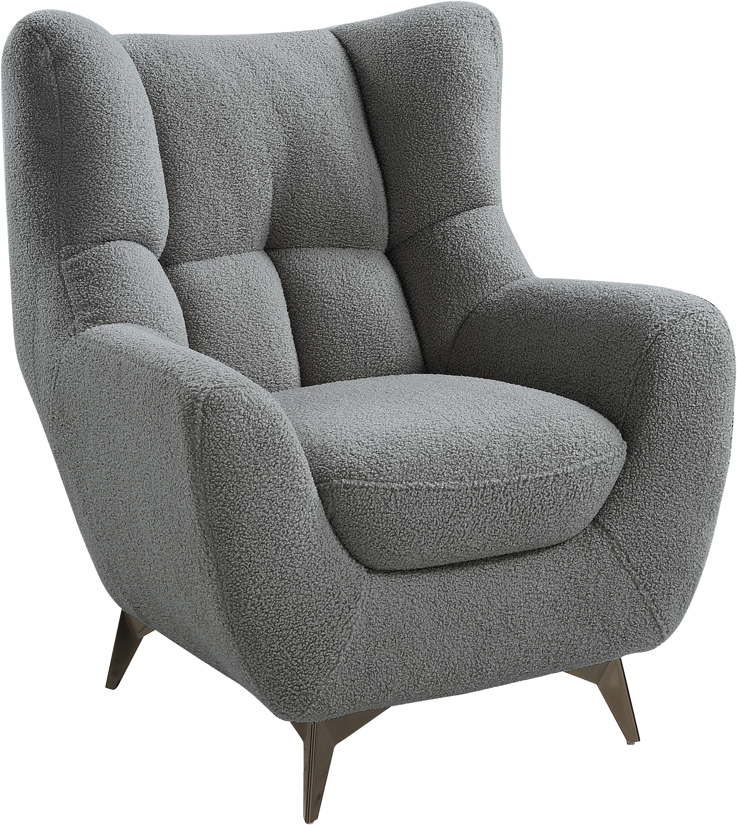 ATLANTIC home collection Sessel »Shawn« mit Federkern, trendy Bezug mit Teddyoptik