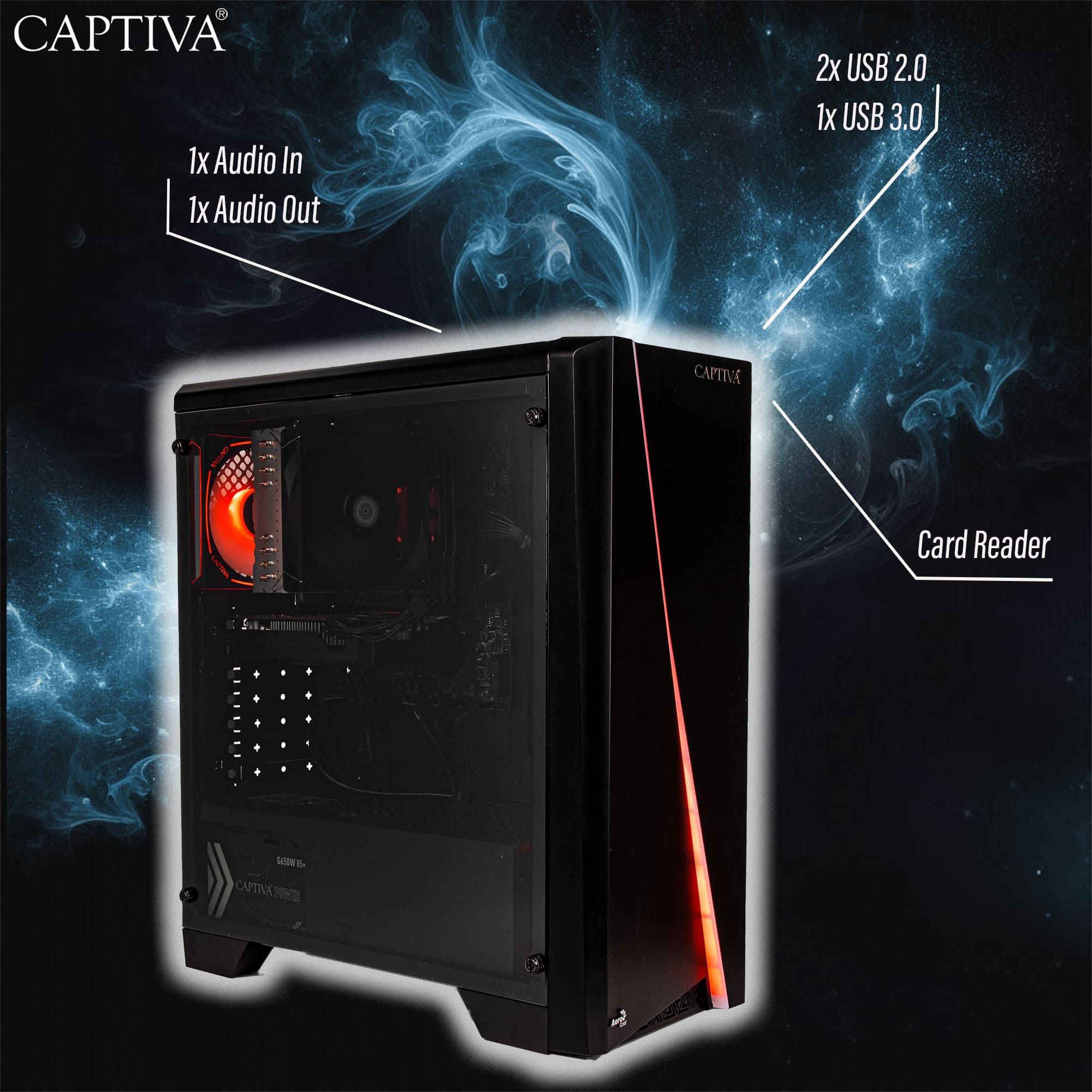 CAPTIVA Gaming-PC-Komplettsystem »Advanced Gaming R85-985 TFT Bundle« 27 ″ AMD Ryzen 5 GeForce RTX 4060 Ti 32 GB RAM 1.000 GB SSD