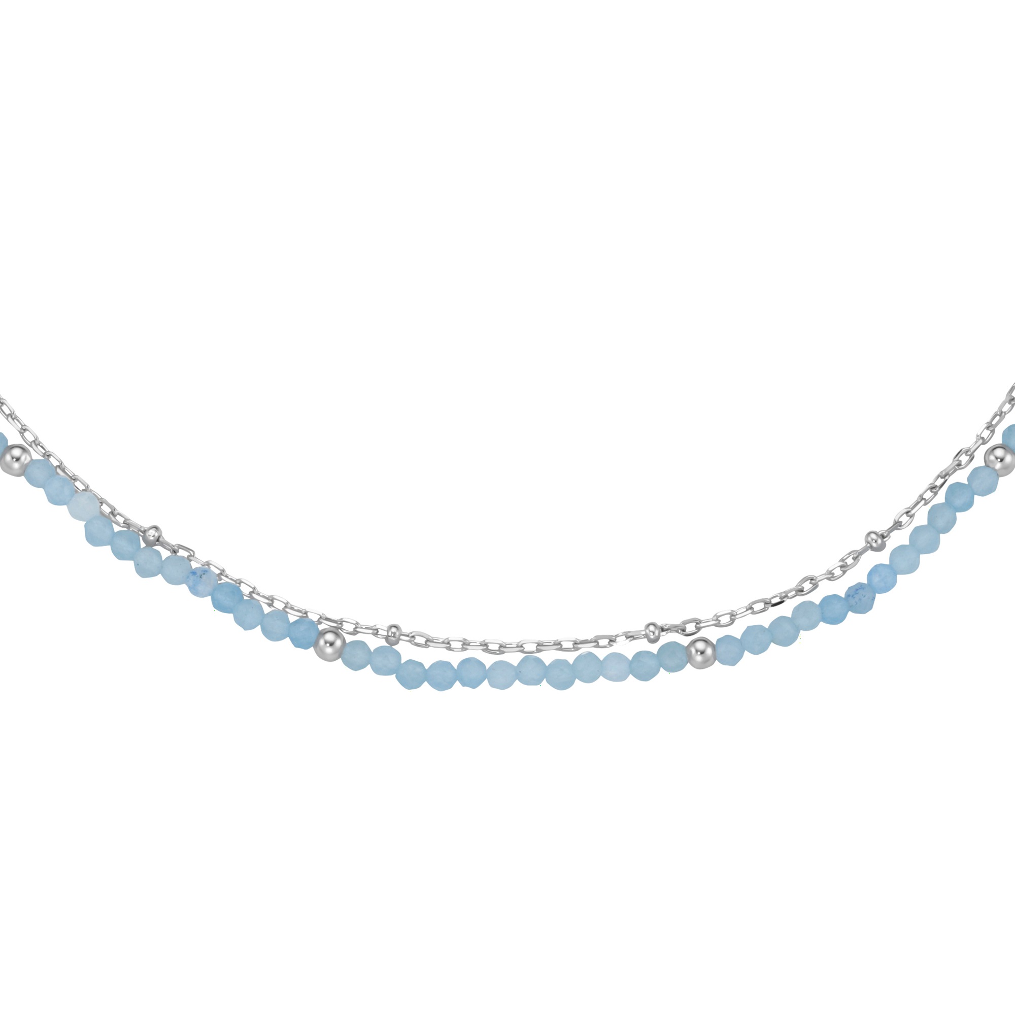 GIORGIO MARTELLO MILANO Collier »Collier mit hellblauen Apatit-Kugeln, Silber 925«