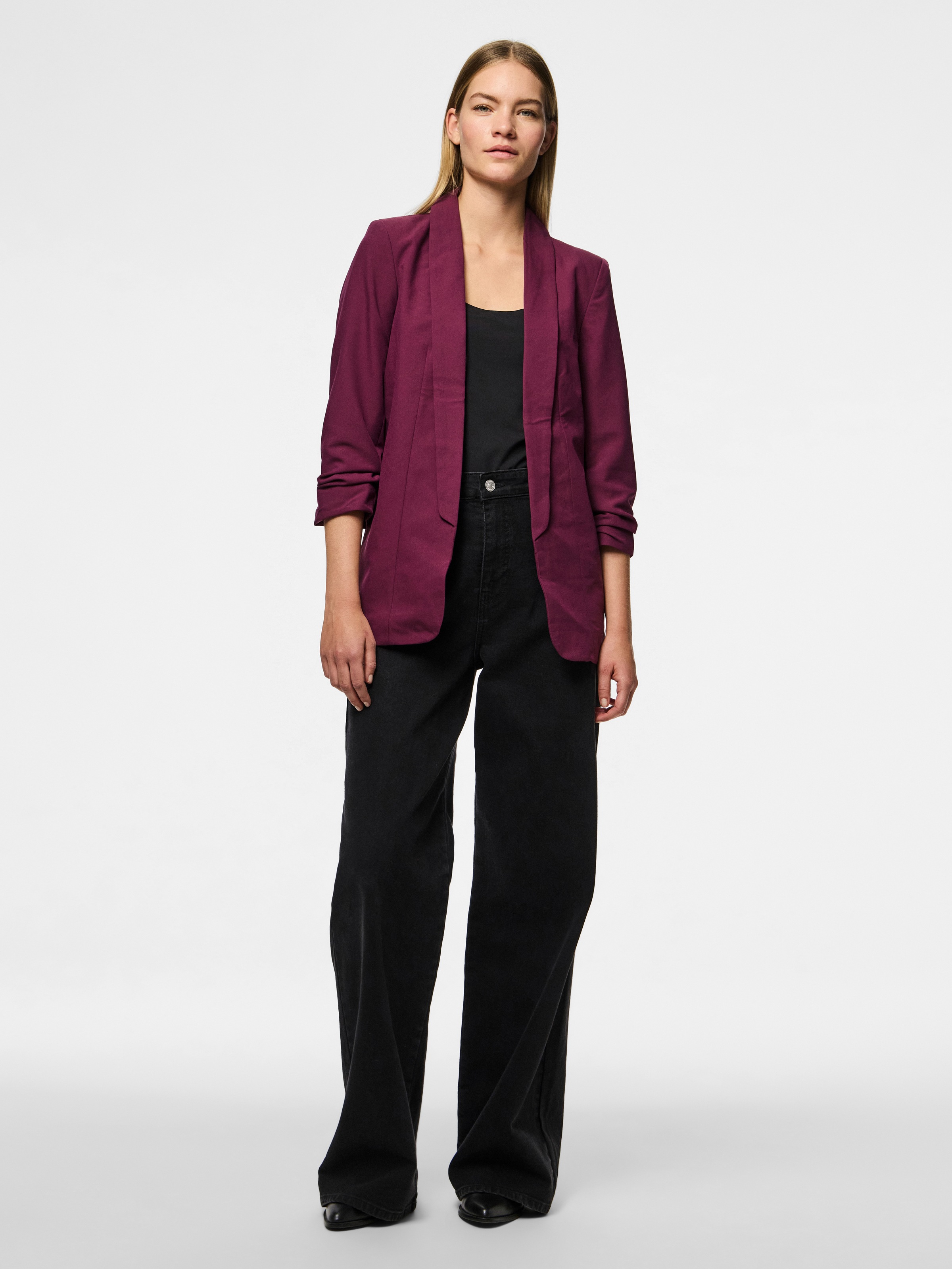 pieces Blusenblazer »PCBOSELLA 3/4 BLAZER NOOS« Materialmix, regular fit