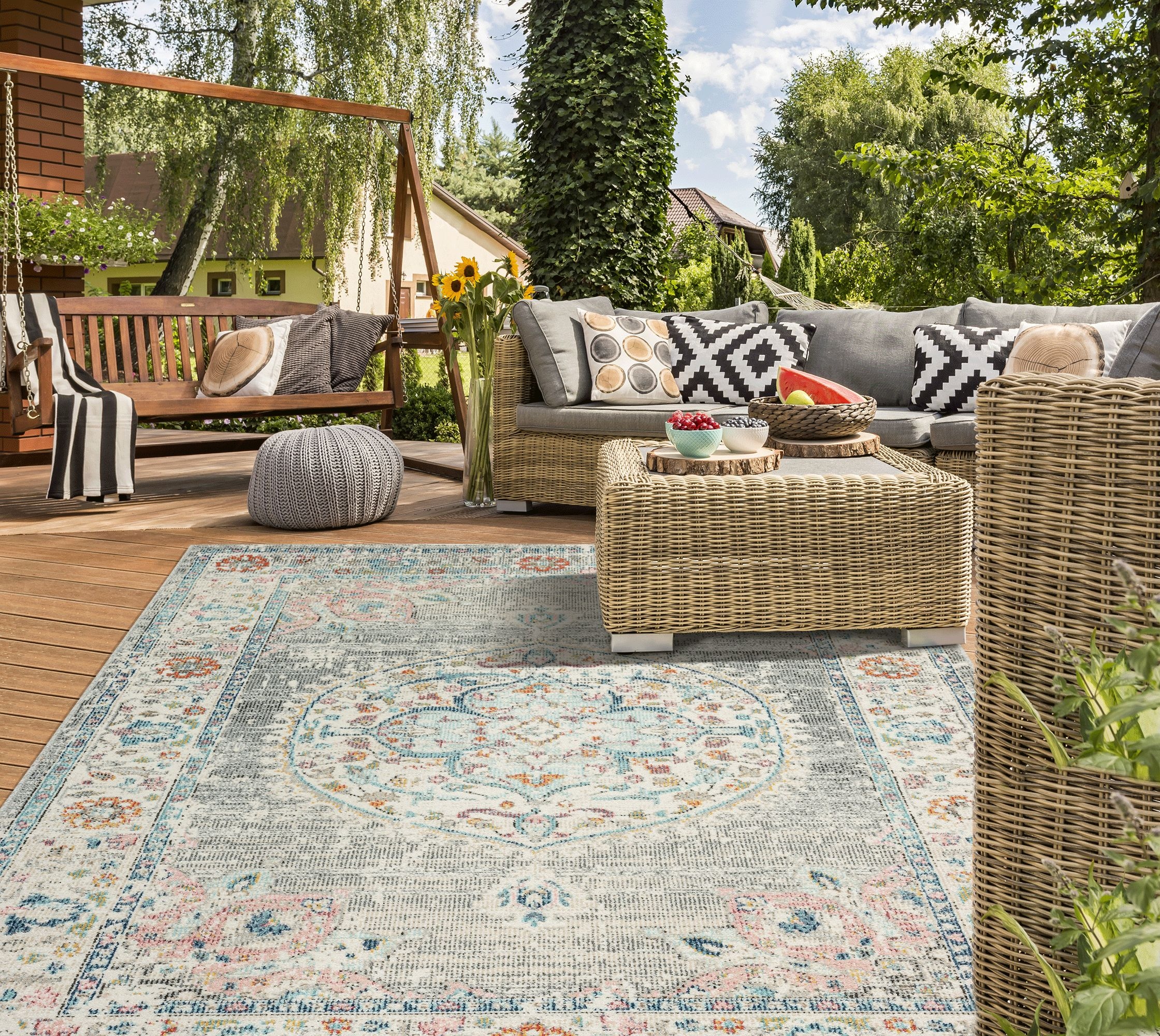 the carpet Teppich »Palma Orient« rechteckig 4 mm Höhe Outdoor moderner robuster In und Outdoor Teppich