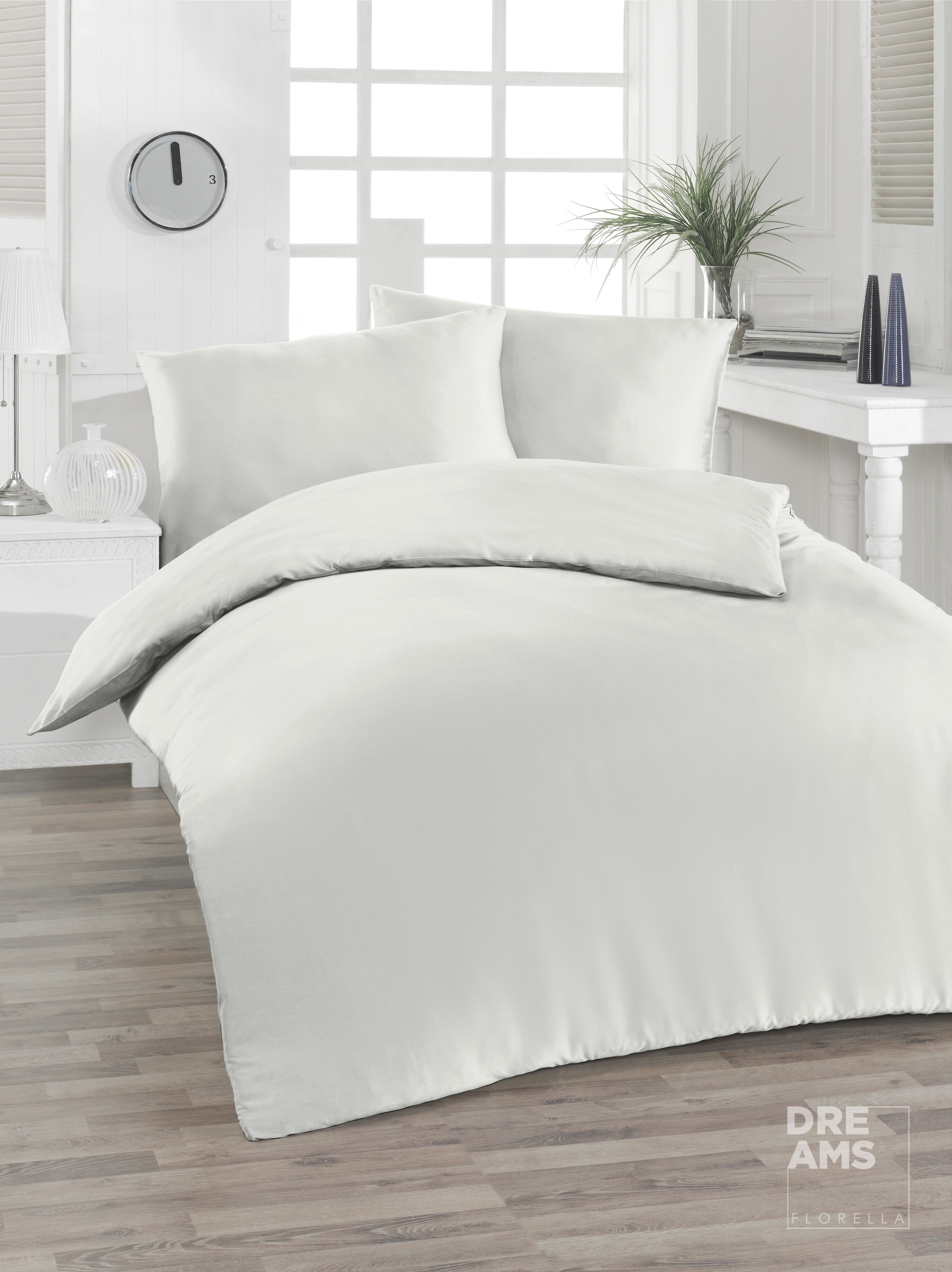 Florella Bettwäsche »Uni, 100 % TENCEL™ Lyocell«, (2 tlg.), Kissen mit edler Kantenverzierung