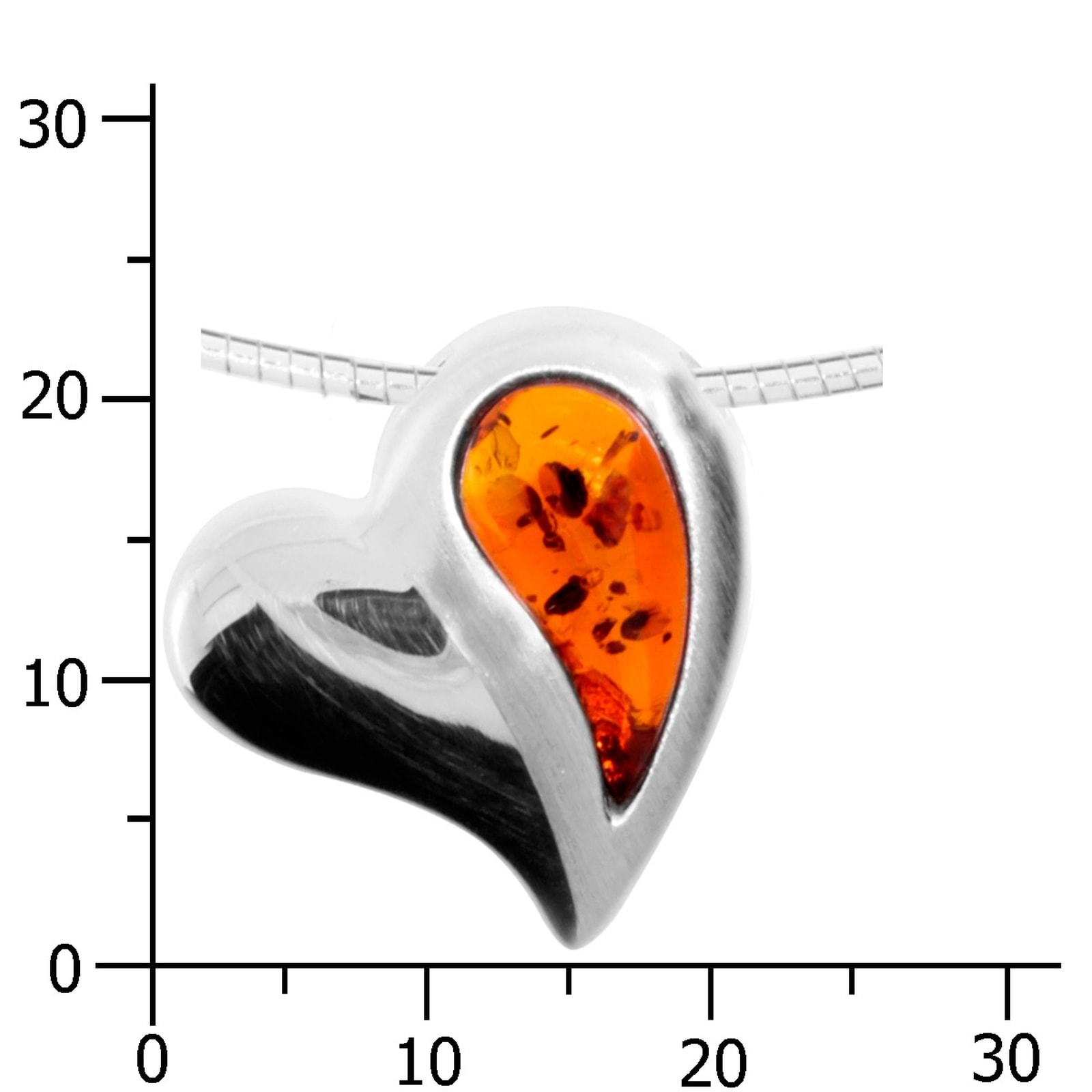 OSTSEE-SCHMUCK Kette mit Anhänger »- Gleiter-Herz 20 mm - Silber 925/000 - Bernstein«