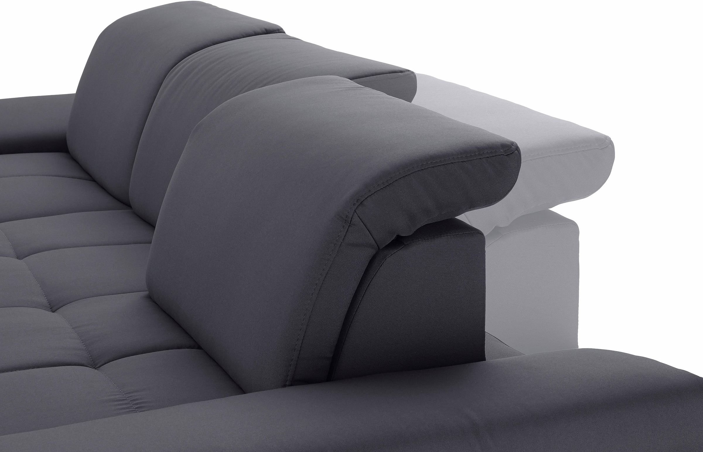 PLACES OF STYLE Ecksofa »Caluna« Inkl.Sitztiefenverstellung, wahlweise mit Kopf- und Armteilverstellung