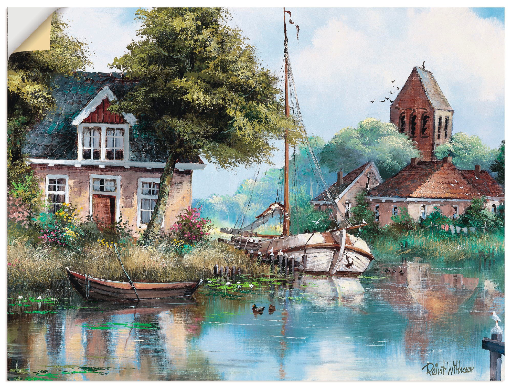 Artland Wandbild »Zurück Zuhause«, Boote & Schiffe, (1 St.), in vielen Größen & Produktarten -Leinwandbild, Poster, Wandaufkleber / Wandtattoo auch für Badezimmer geeignet