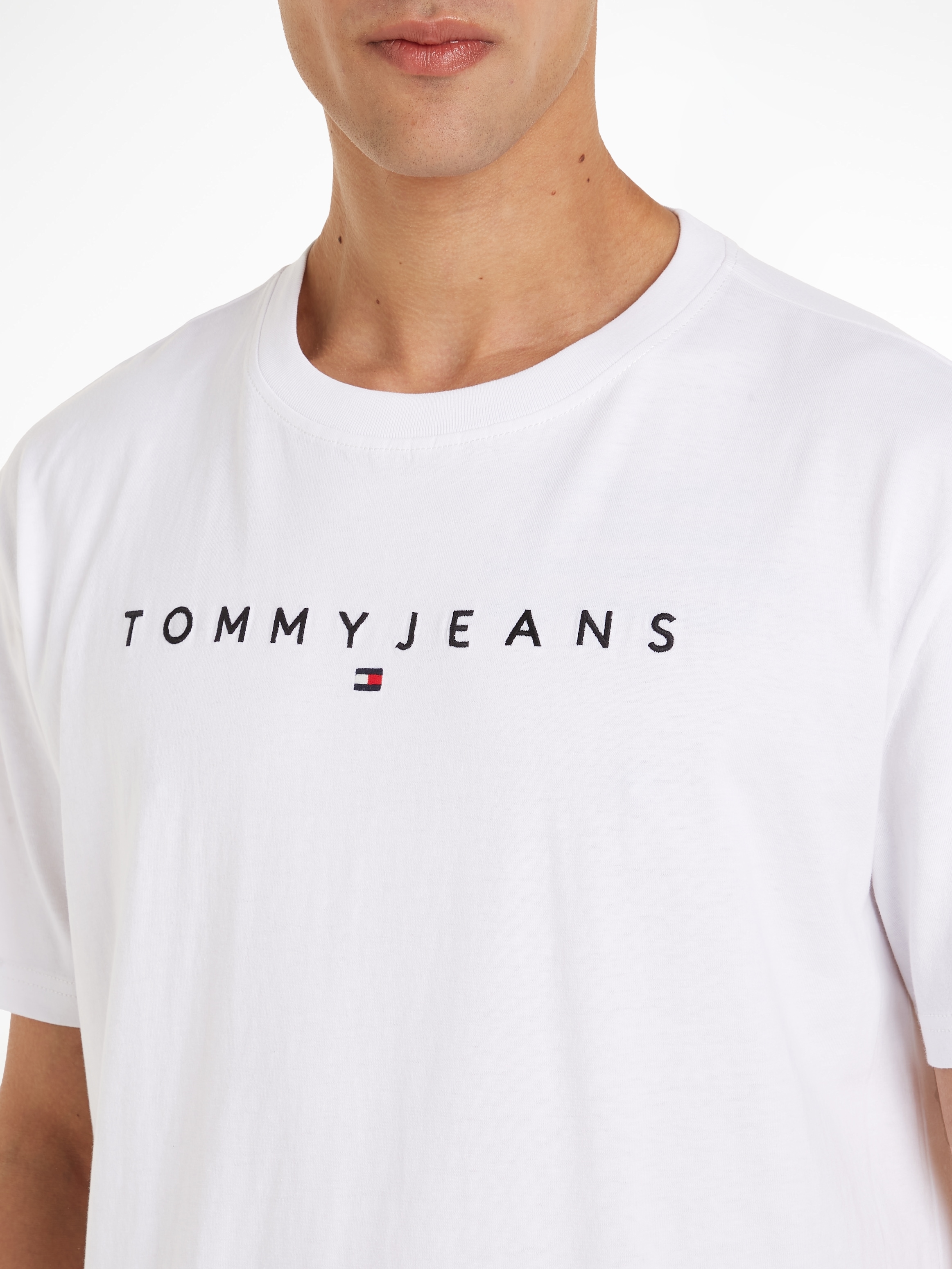 Tommy Jeans T-Shirt »TJM REG LINEAR LOGO TEE EXT«, mit Markenlabel online  kaufen bei OTTO