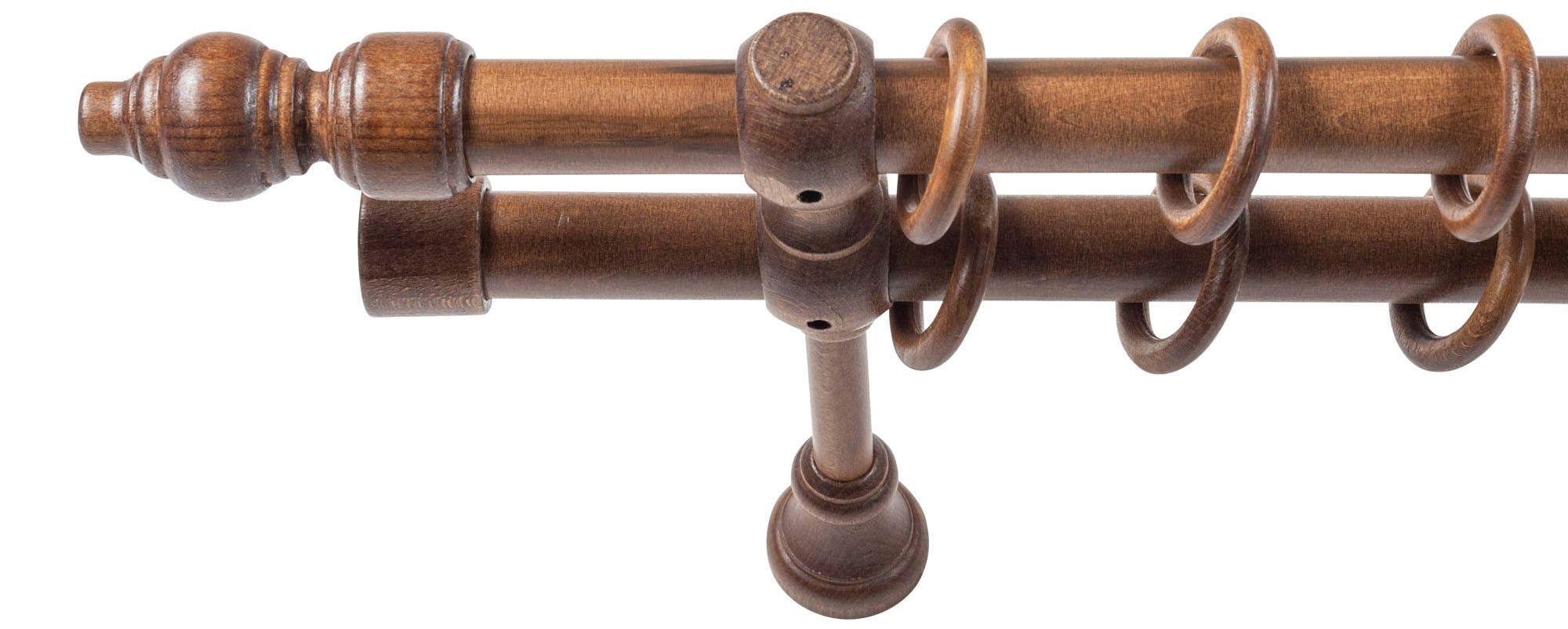 SN DECO GROUP Gardinenstange »Filigrano«, 2 läufig-läufig, Fixmaß, 28 mm, Holz, verschiedene Längen und Farben, Komplettset