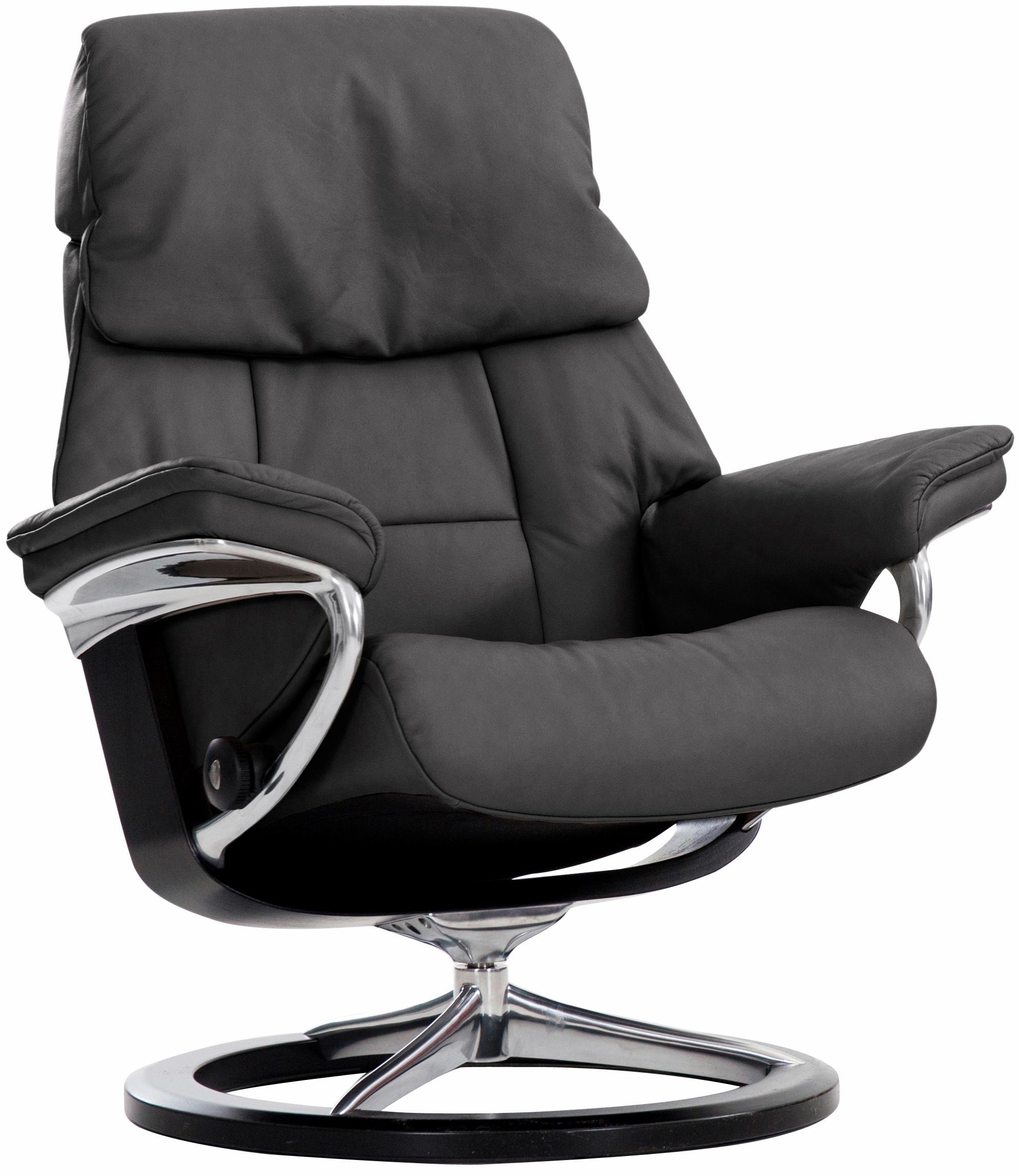 Stressless® Relaxsessel »Ruby«, (Set, Relaxsessel mit Hocker), mit Signature Base, Größe M, Gestell Eiche, Wenge, Braun & Schwarz