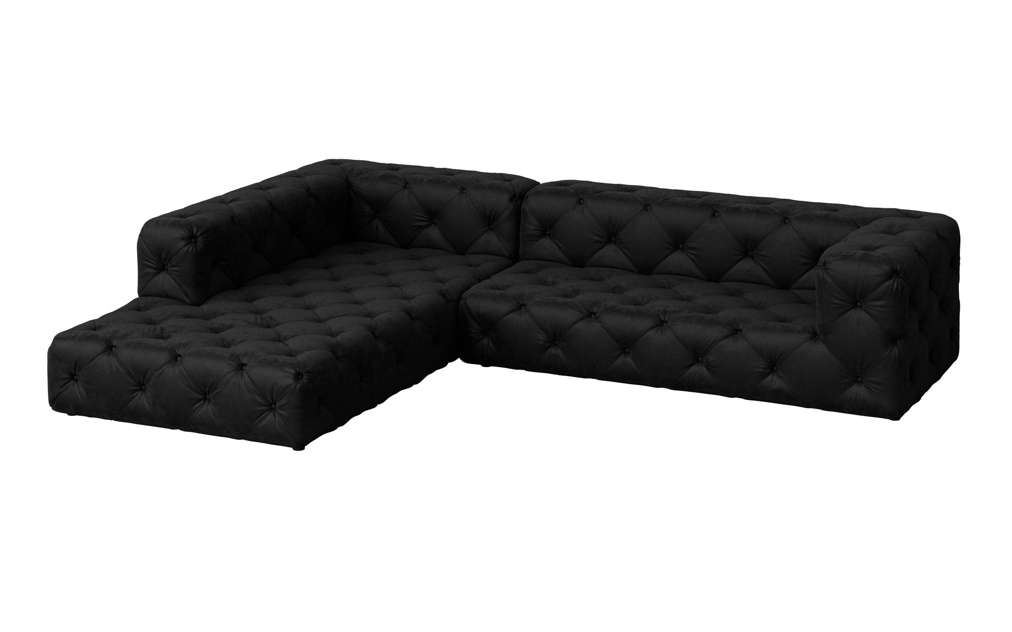 Places of Style Ecksofa »FOLLINA«, L-Form, mit klassischer Chesterfield-Knopfheftung