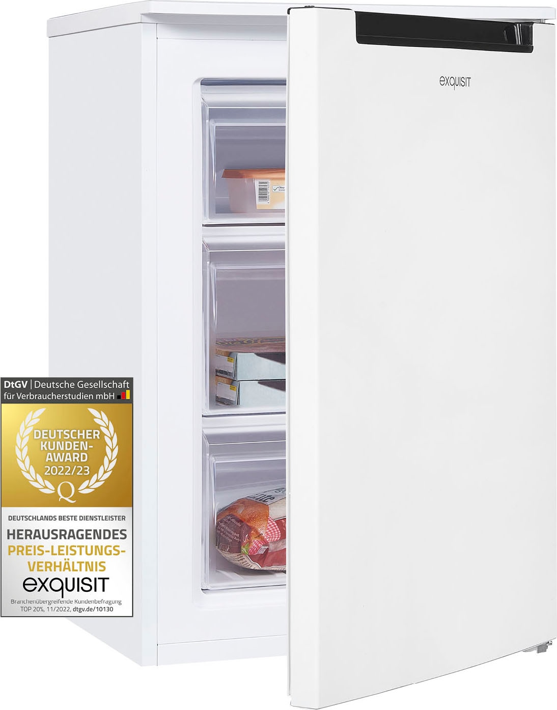 exquisit Gefrierschrank »GS81-040C weiss«, 85,5 cm hoch, 54,5 cm breit, energiesparend in Energieefizienz C, 87 Liter Nutzinhalt, 4 Sterne