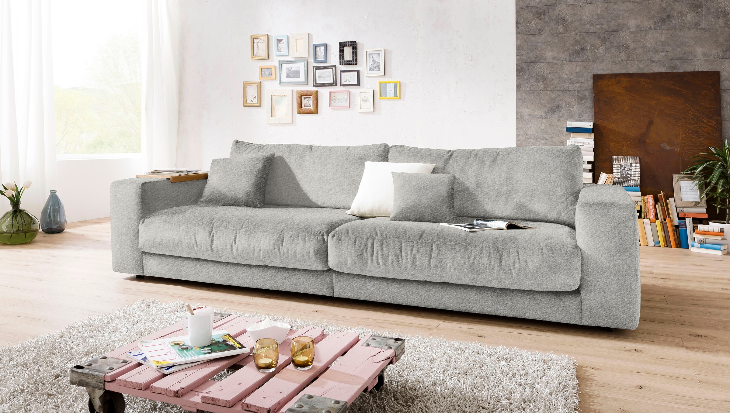 3C Candy Big-Sofa »Enisa II«, incl. 1 Flatterkissen, Wahlweise mit Flecken-Schutz-Bezug Easy care