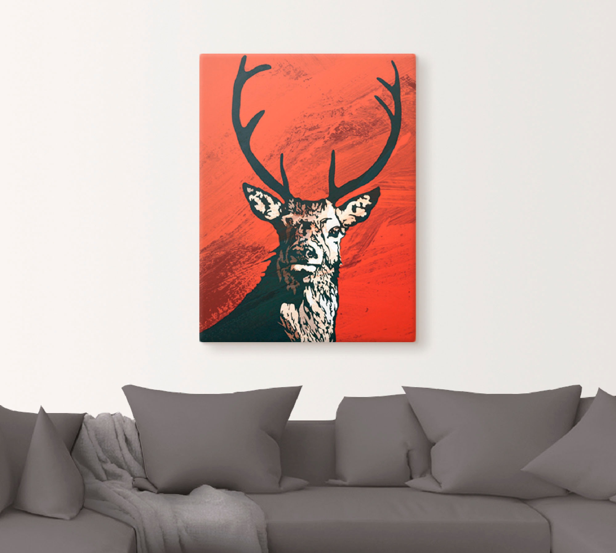 Artland Wandbild »Hirsch«, Wildtiere, (1 St.), als Leinwandbild, Poster in verschied. Größen