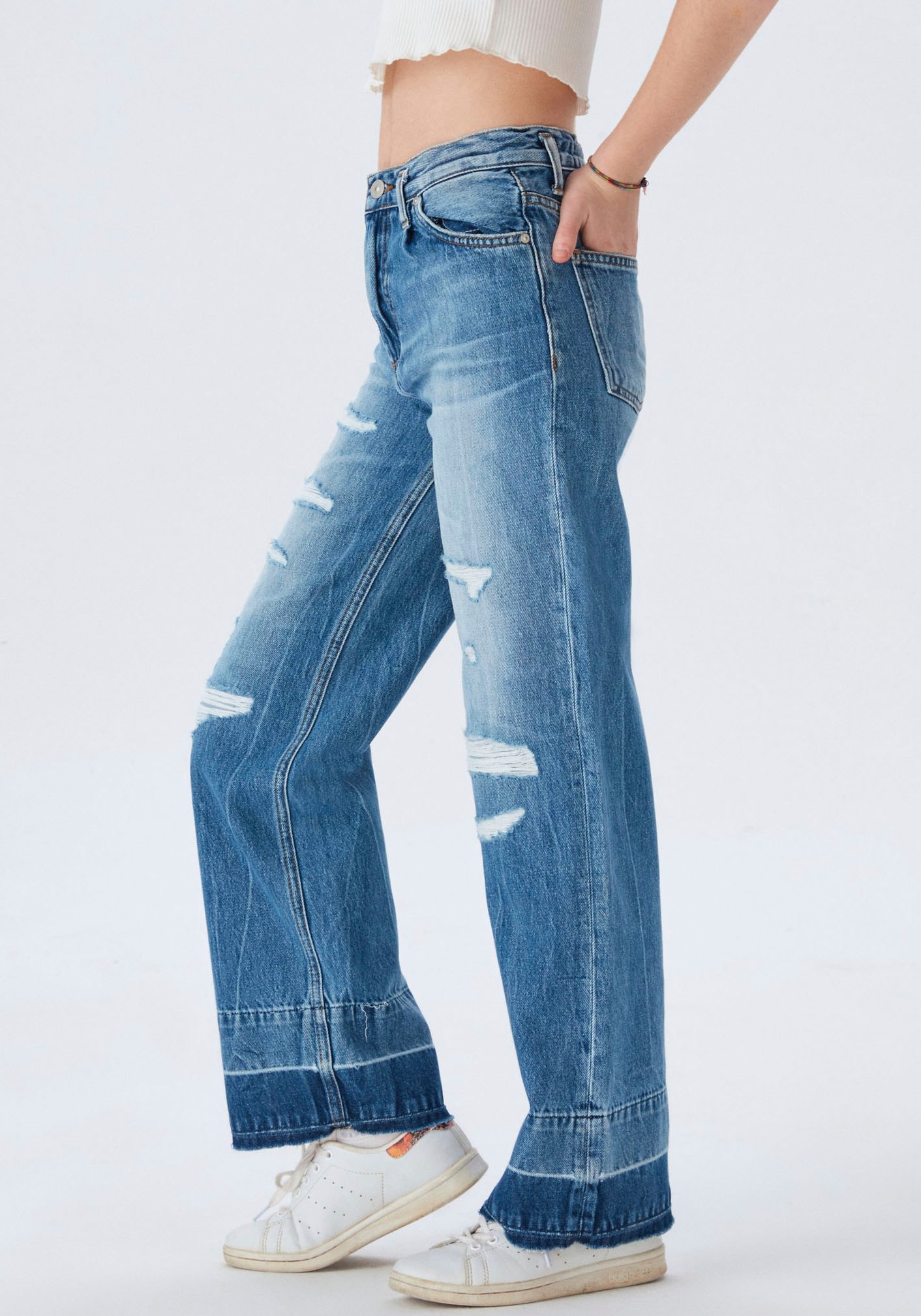 OTTO LTB »FELICIA«, mit bei GIRLS Jeans Destroyed-Effekten, for kaufen Weite