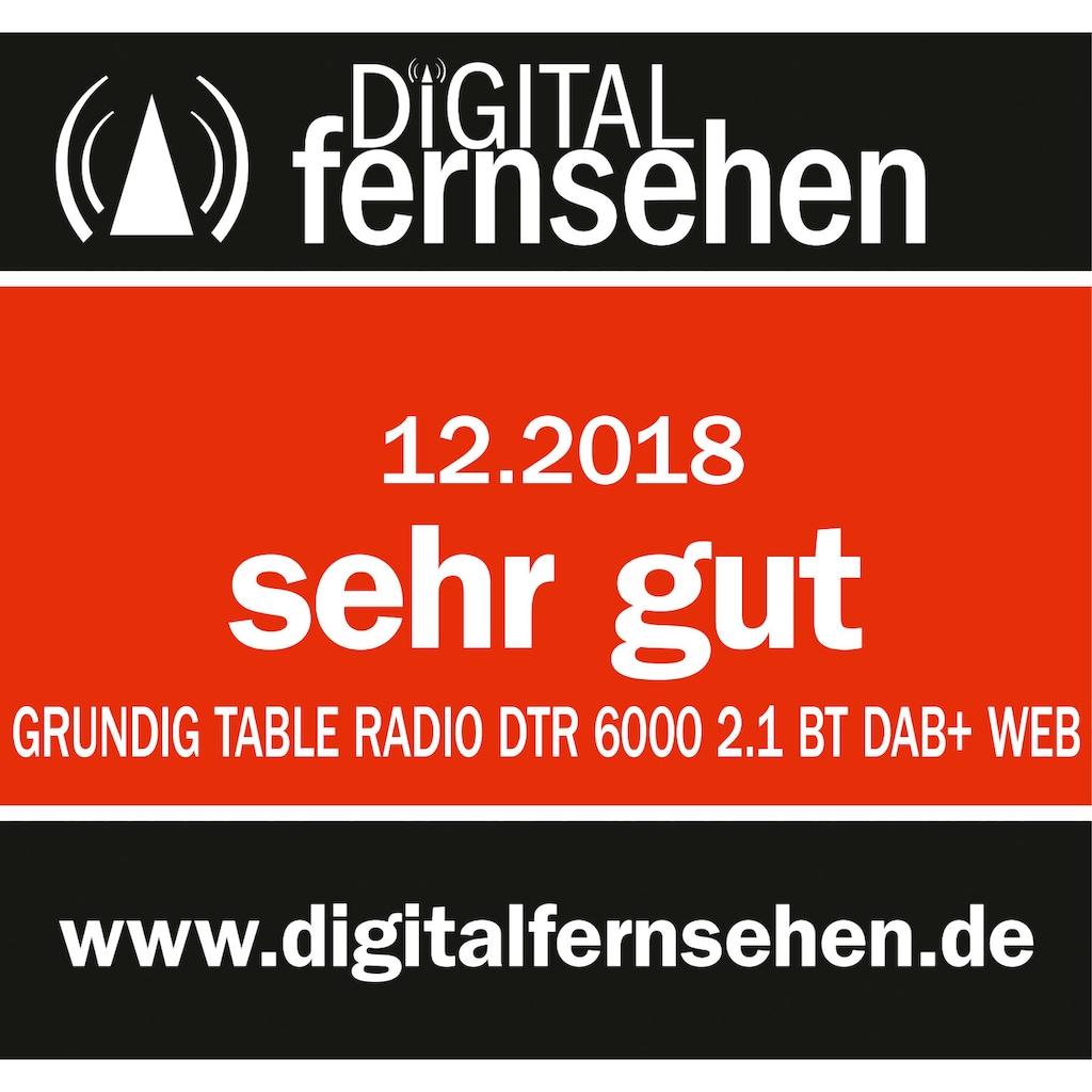 Grundig Digitalradio (DAB+) »DTR 6000 X«, (Bluetooth-WLAN Digitalradio (DAB+)-FM-Tuner mit RDS-Internetradio 28 W)