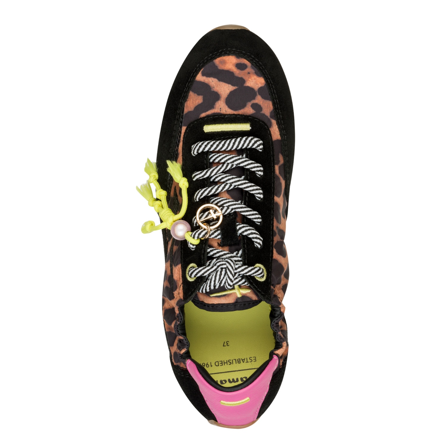 Tamaris Sneaker  Freizeitschuh, Halbschuh, Schnürer mit Zierperle und Anhänger