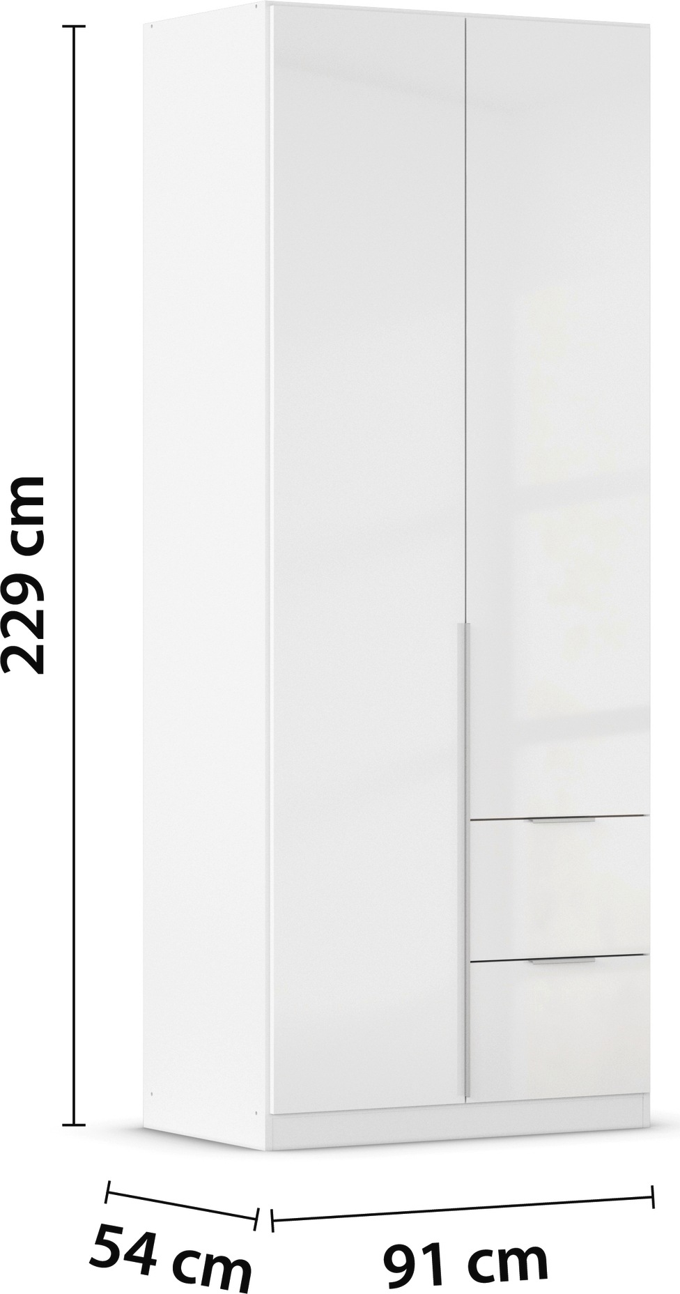 rauch Drehtürenschrank »Kleiderschrank Schrank Garderobe AGORDO mit Dekor- oder Hochglanzfront«, (in zwei Griff-Farben mit Dekor- oder Hochglanzfront), mit Außenschubkästen, in 6 Breiten und 2 Höhen MADE IN GERMANY