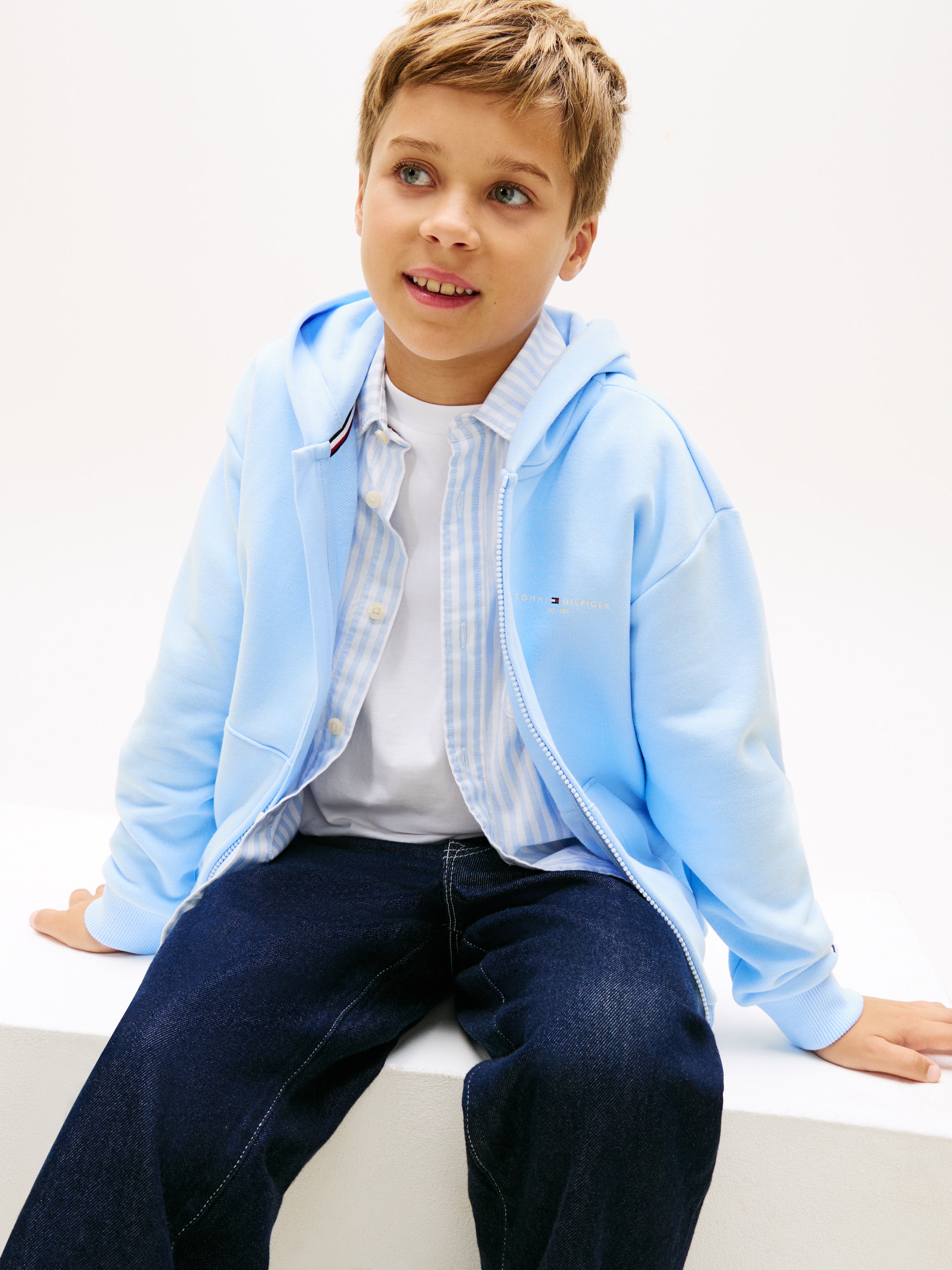 Tommy Hilfiger Kapuzensweatjacke »MINI CORP ZIP THROUGH HOODIE« Kinder bis 16 Jahre