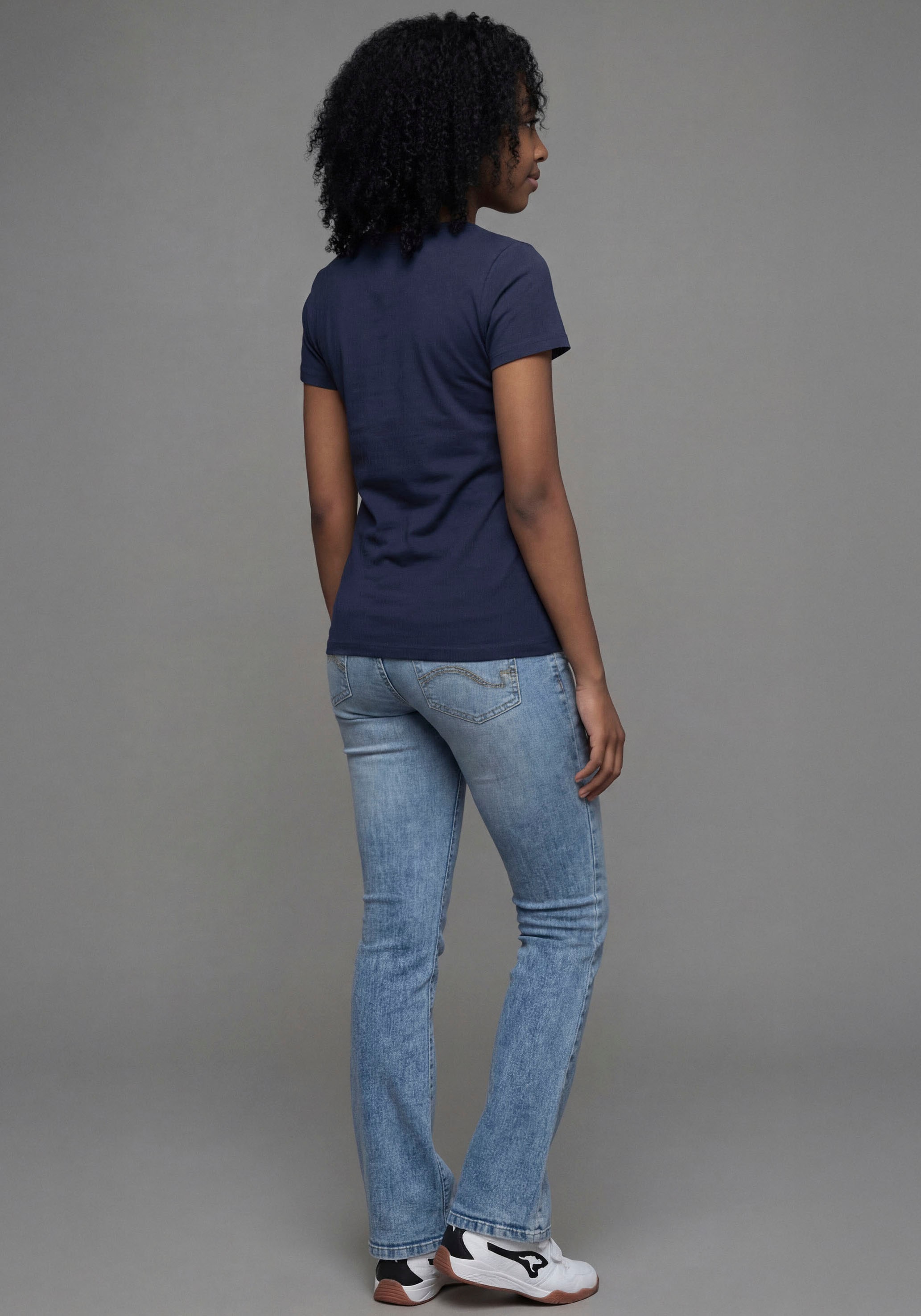 KangaROOS T-Shirt »Kangaroos Shirt mit NEW YORK Druck« für Mädchen, Kurzarm, bedrucktes Design, Basic Passform