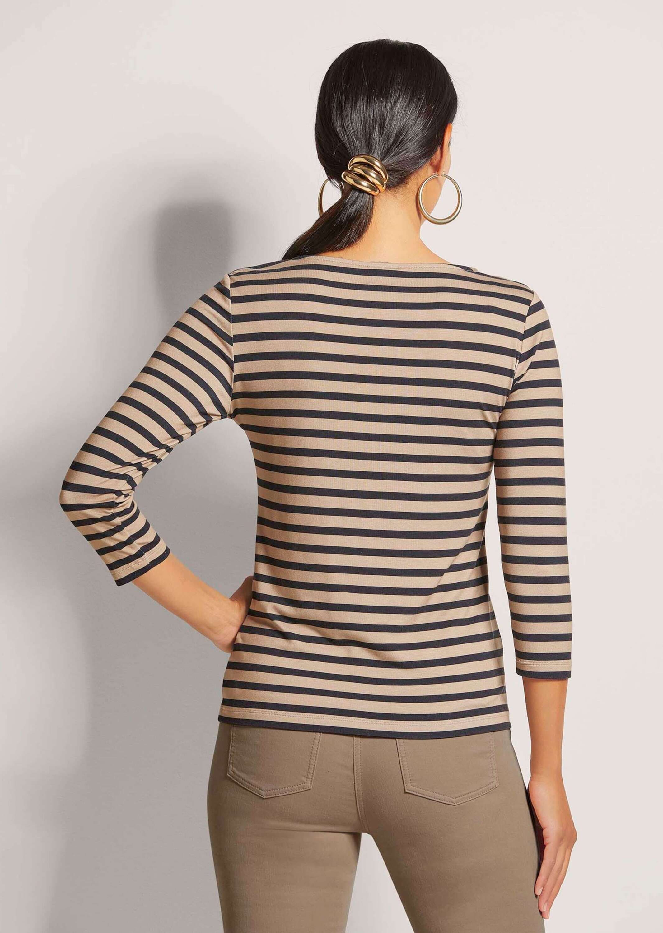 MADELEINE 3/4-Arm-Shirt »Shirt Ringelshirt mit U-Boot-Ausschnitt, Halbarm«