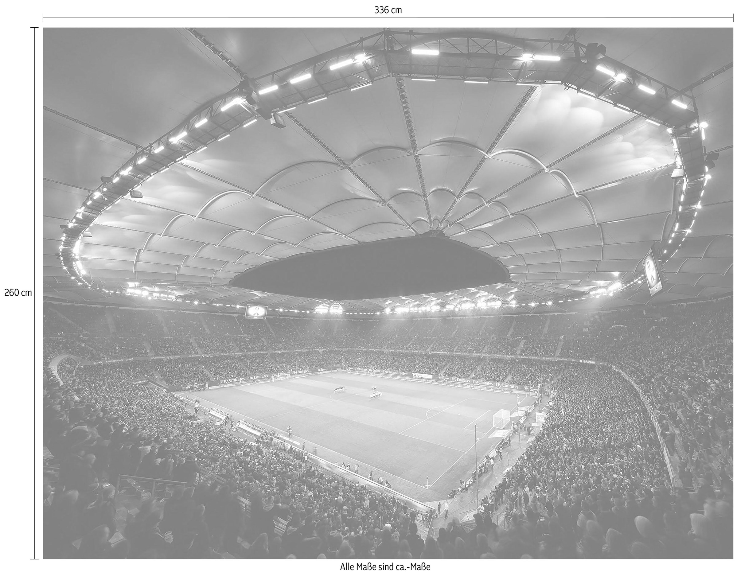 Wall-Art Vliestapete »Hamburger SV im Stadion bei Nacht«, made in Berlin