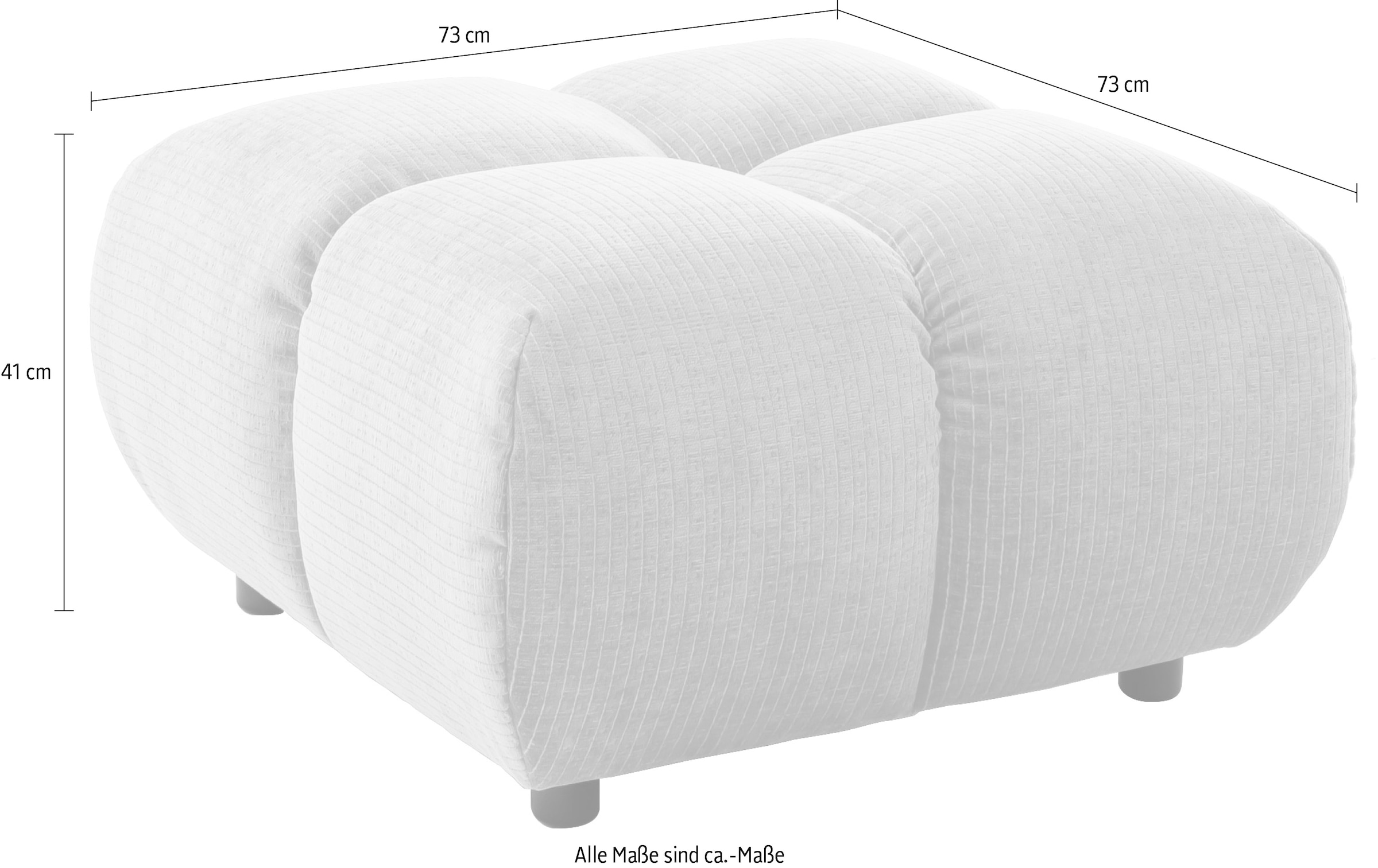 Home affaire Polsterhocker »Cozy Bubble, mit eleganter Steppung, weich gepolstert, 73x73 cm« 1 Stk. tlg. passend zum Sofa und dem drehbaren Sessel der Graceland-Serie