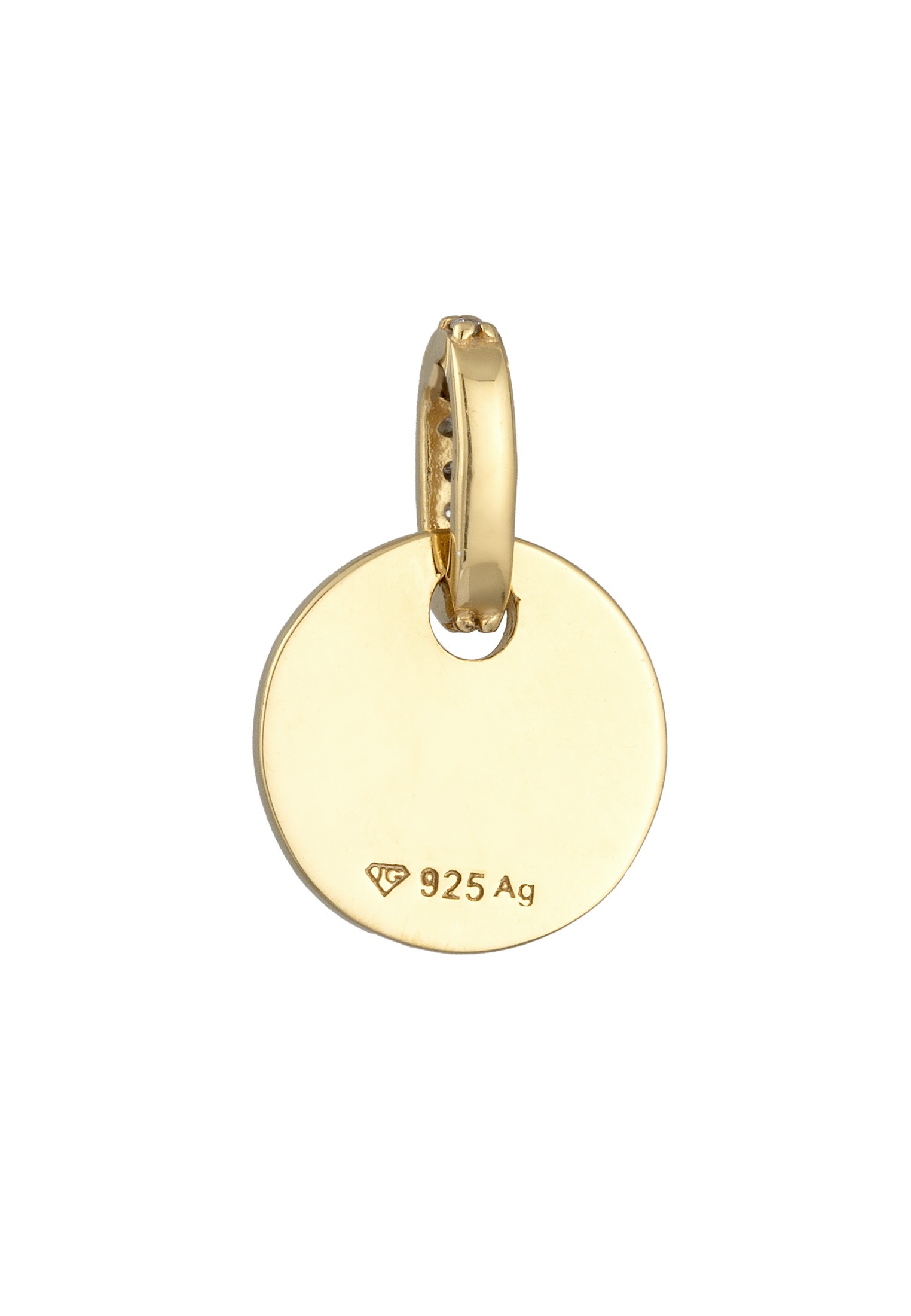 Elli Medallionanhänger »Anhänger Plättchen mit Stein Zirkonia Weiß 925 Sterling Silber«