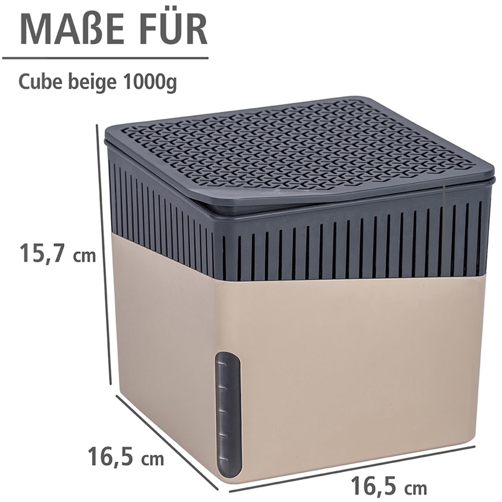 WENKO Luftentfeuchter »Modell Cube«, für 80 m³ Räume, Tank 1,6 l, mit 2 x 1000 g Entfeuchter-Blöcken