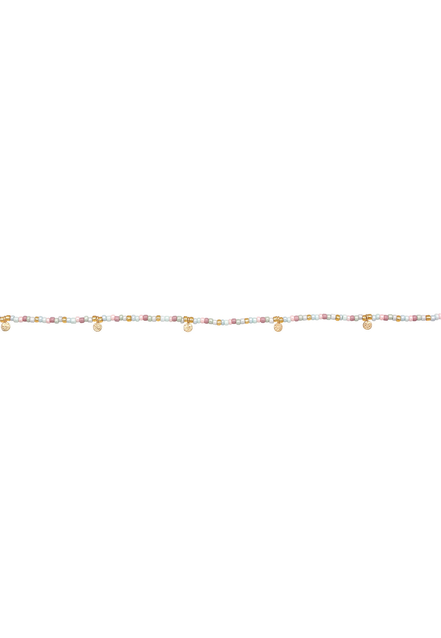 Elli Choker »Halskette Plättchen Glas Beads Bunt 925 Silber vergoldet«