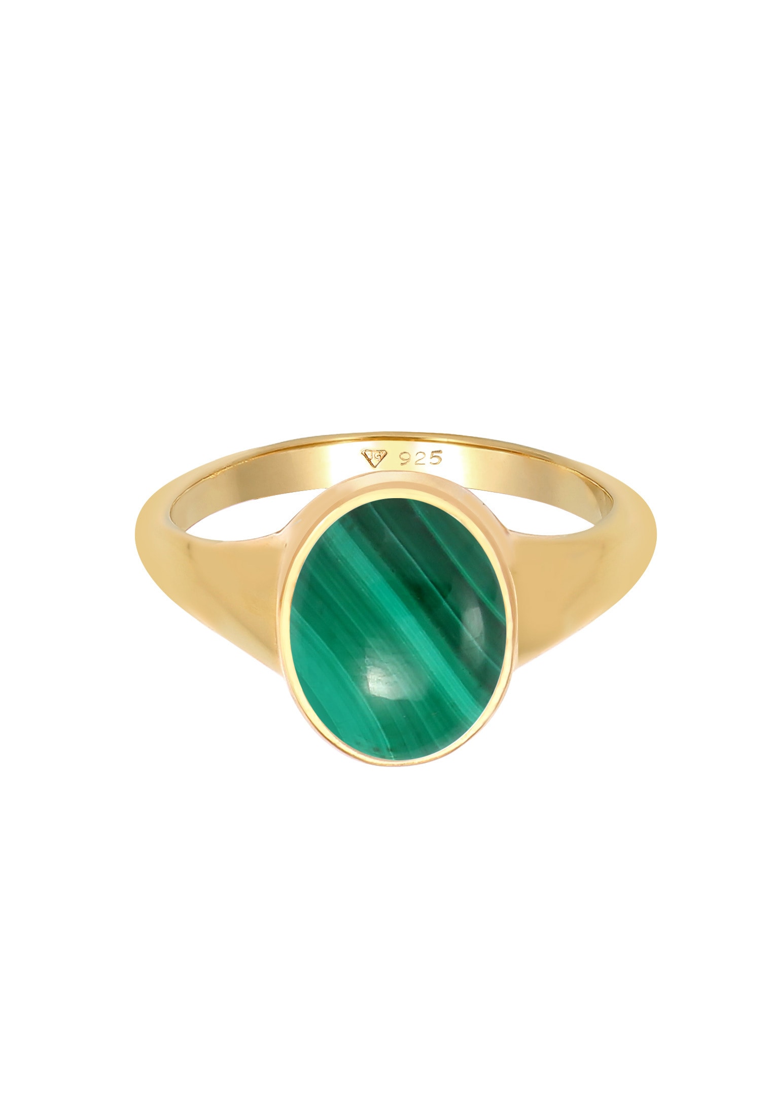 Elli Premium Siegelring »Ring Siegelring Edelstein Malachit Oval 925 Silber«