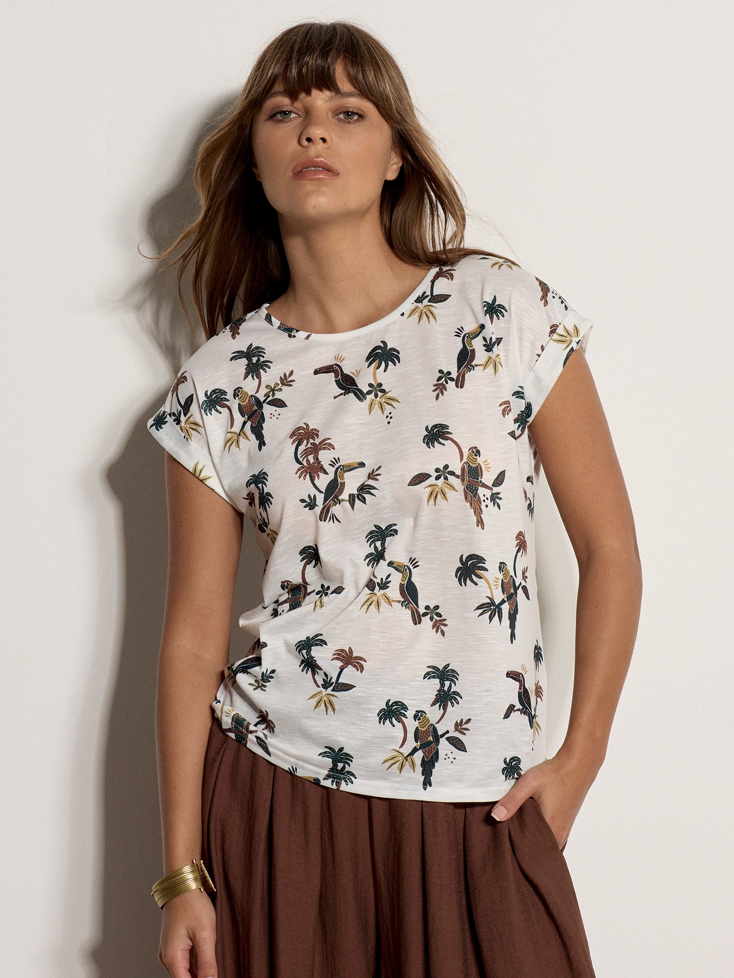 Apricot Shirttop »Top« Gemustert