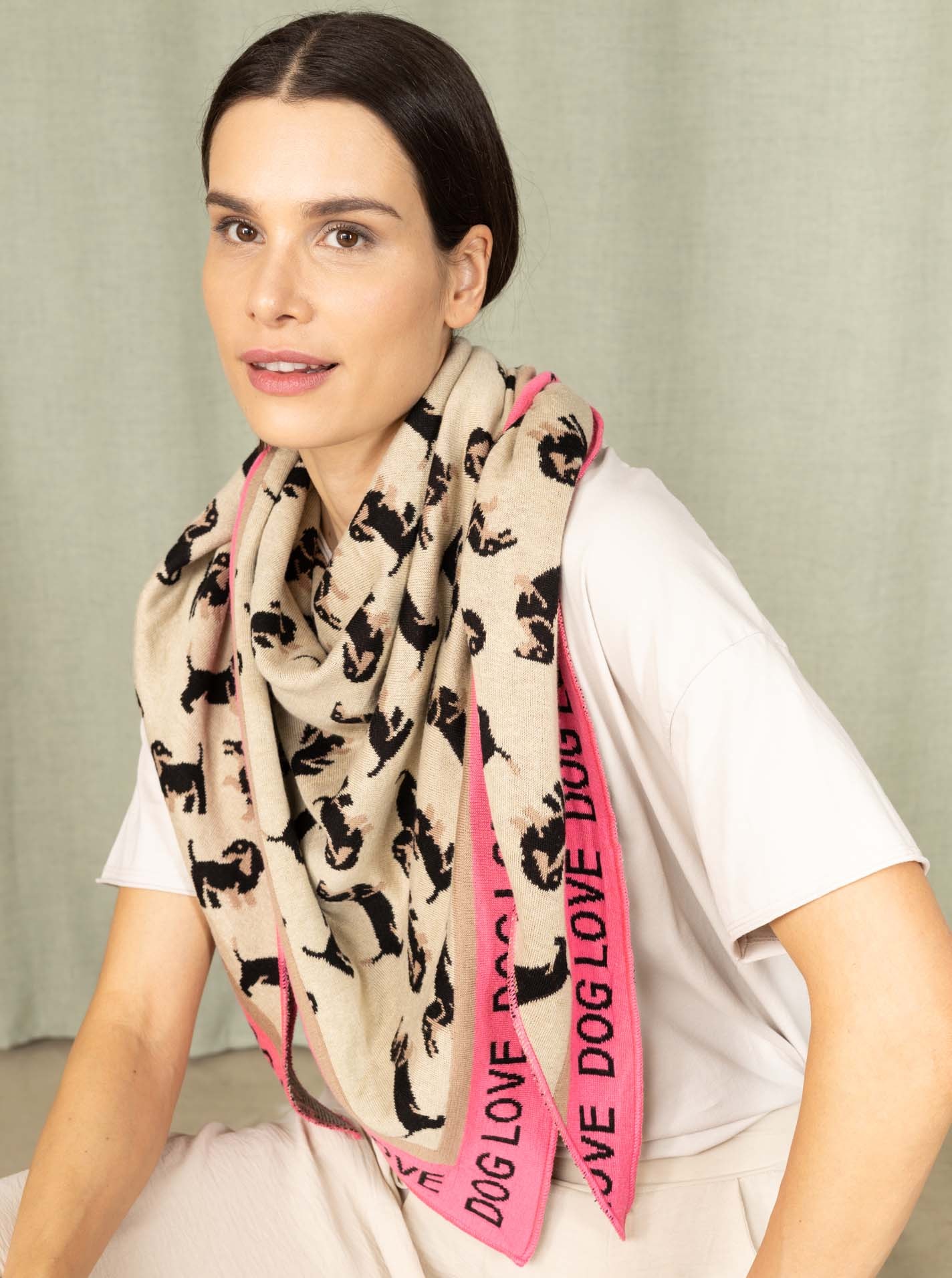 Zwillingsherz Dreieckstuch »"Süßer Dackel"« Tiermotiv, Schriftzug, wärmend, Strick