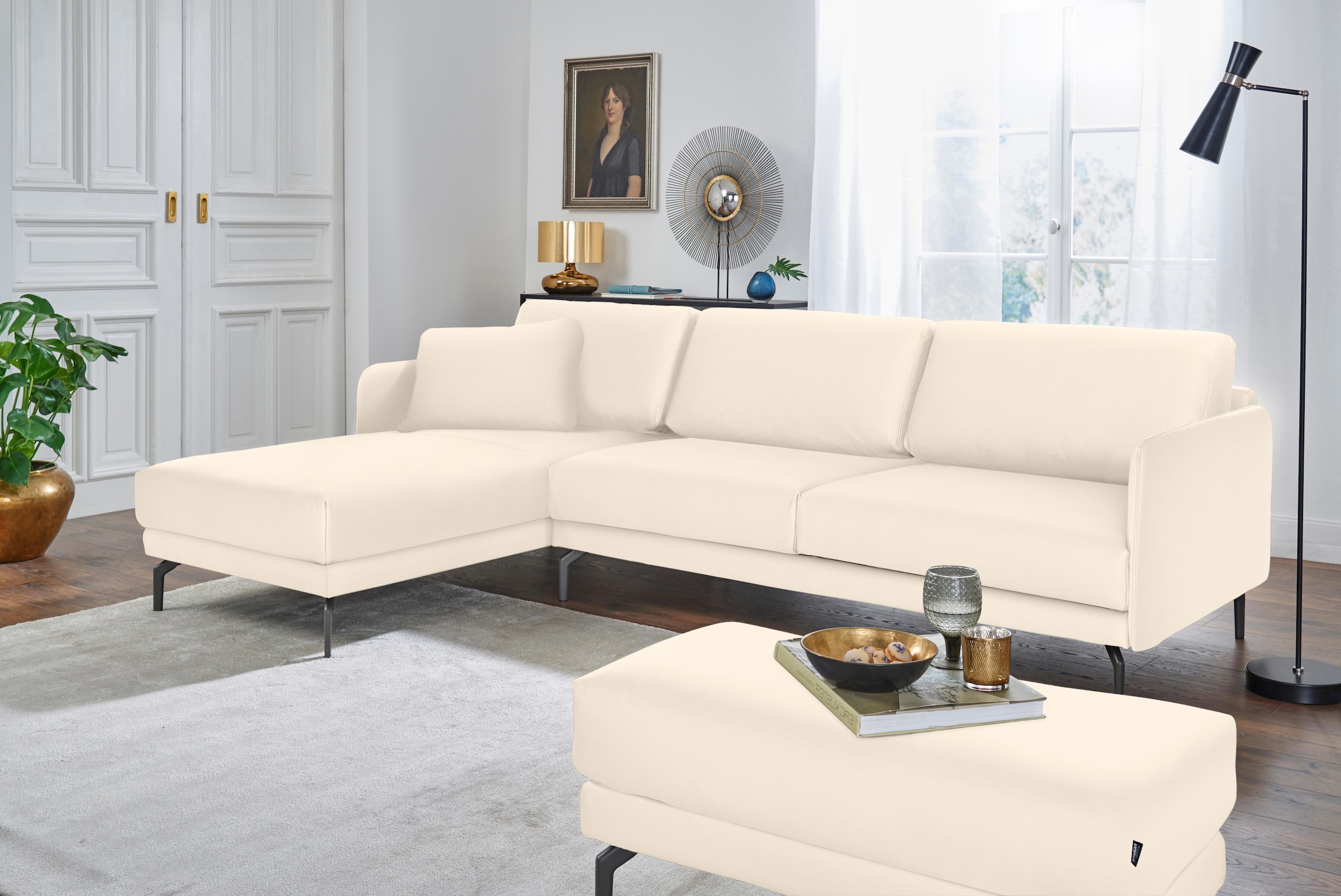 hülsta sofa Ecksofa »hs.450«, Armlehne sehr schmal, Breite 274 cm,  Alugussfuß Umbragrau OTTO Online Shop