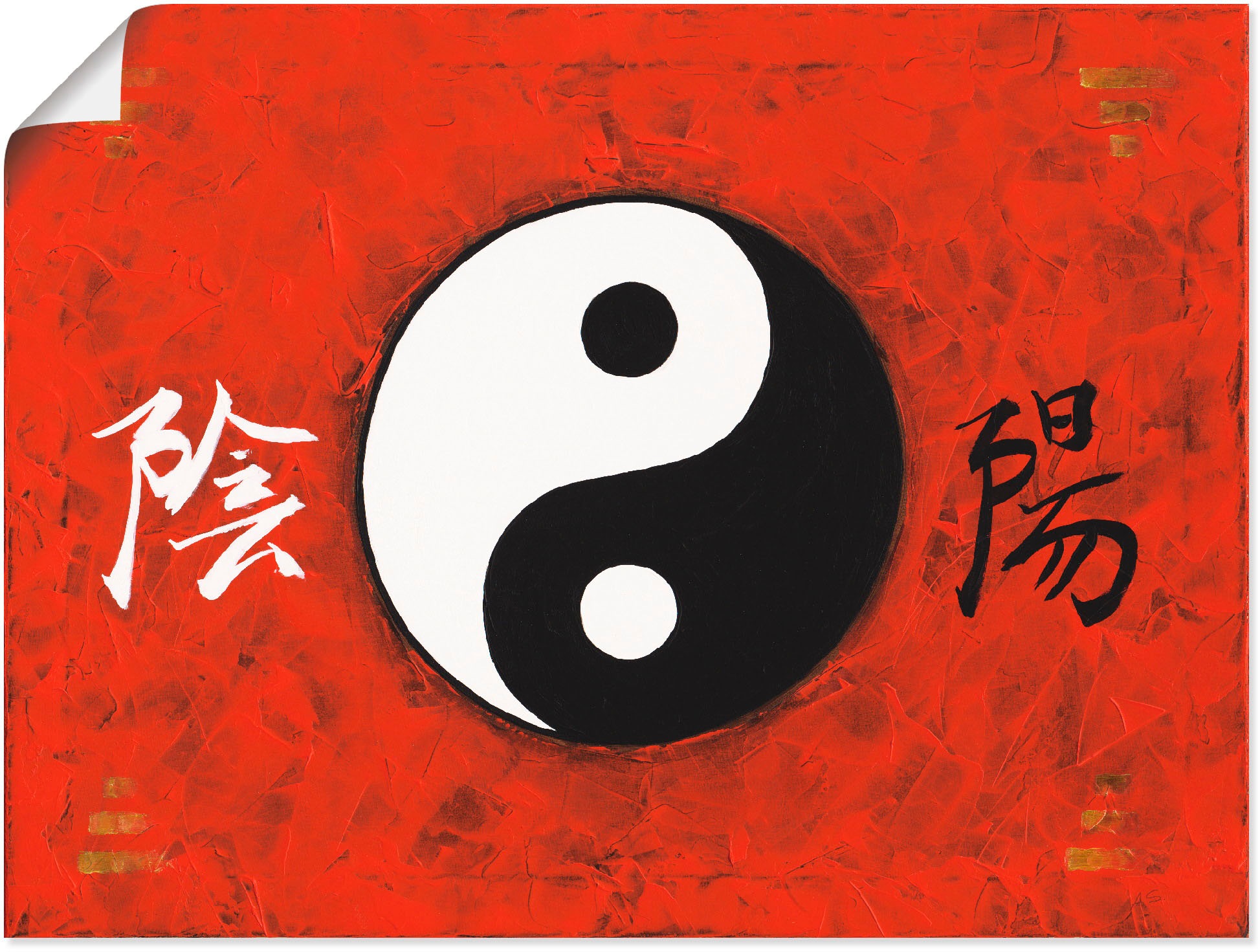 Zeichen, als verschied. (1 Größen & online »Yin in Yang«, Alubild, St.), Wandbild bei Artland Outdoorbild, Poster OTTO