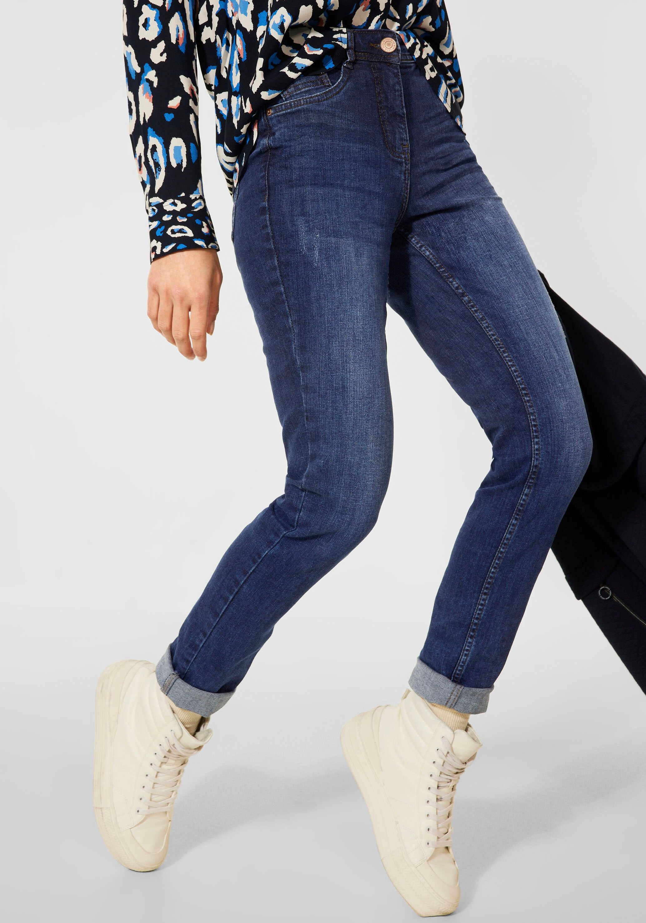 Cecil High-waist-Jeans »Style Toronto«, mit Crinkle-Effekt