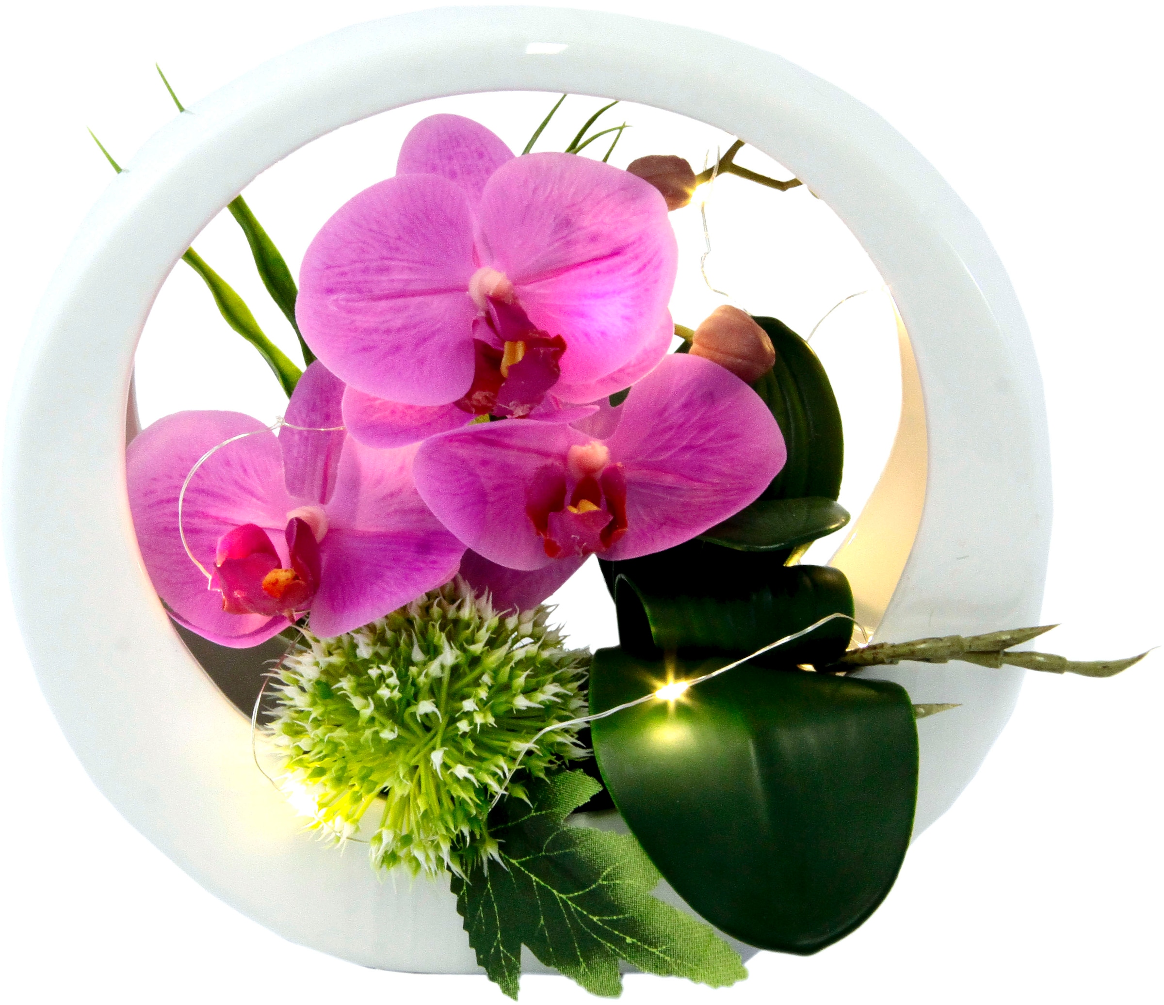 Kunstorchidee »Orchidee«, im Keramiktopf, mit LED-Beleuchtung