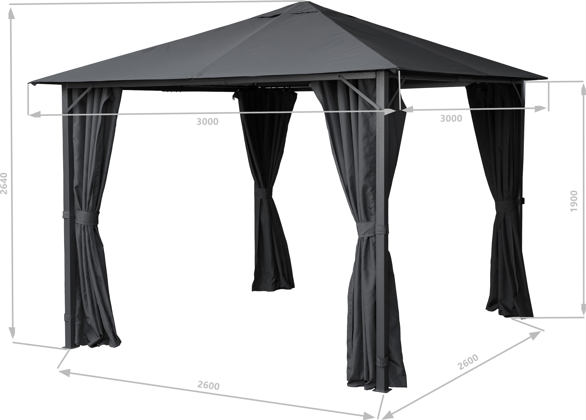 KONIFERA Pavillon »Kreta«, in BxT: 300x300 cm oder 400x300 cm