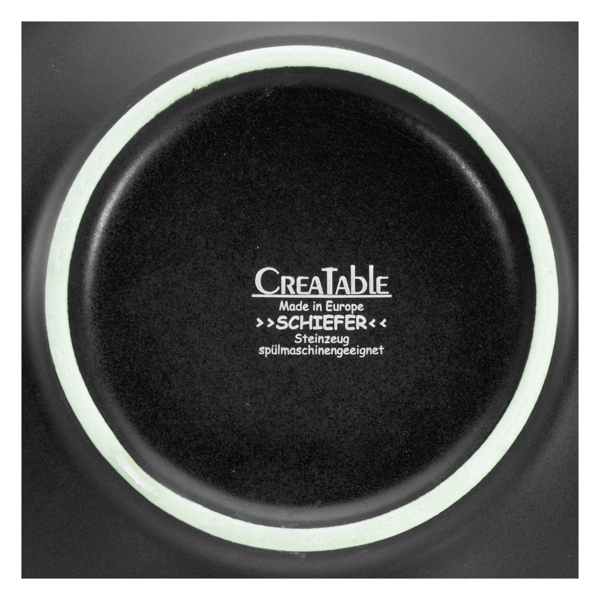 CreaTable Pastateller »Schiefer Black, Pasta Gourmetteller Set 2-tlg« Seidenmatte Spezialglasur, Ausdruckstarkes Relief