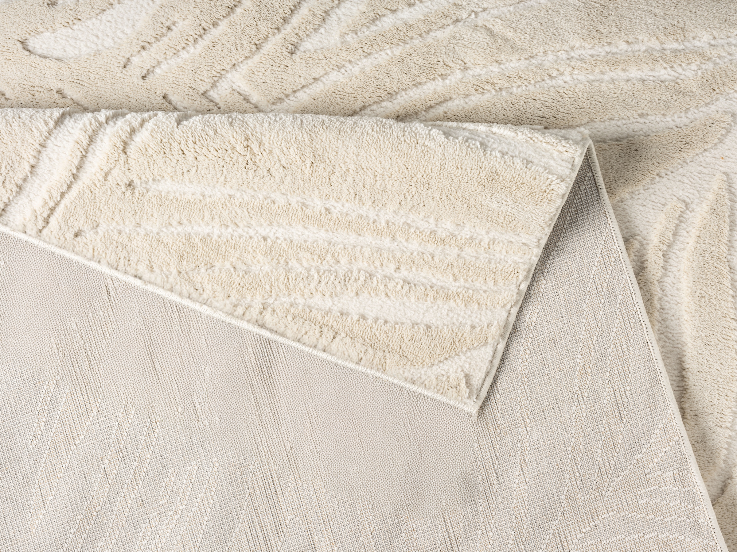 OTTO home Teppich »Samia, Hoch-Tief-Struktur« rechteckig 19 mm Höhe leichter Glanz, Floral, Blätter, Modern, Wohnzimmer, Schlafzimmer