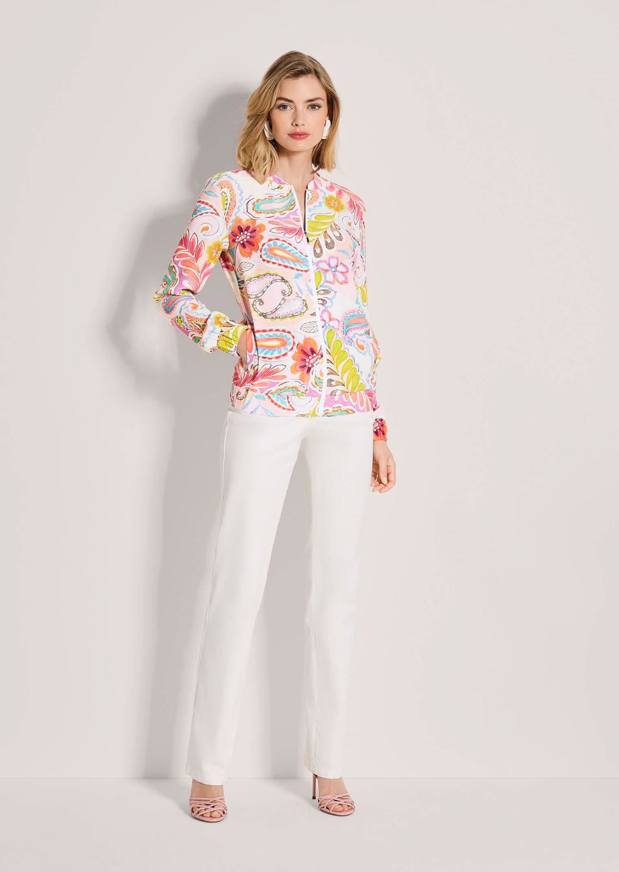 MADELEINE Langarmbluse »Blouson Farbenfrohe Print-Jacke aus Viskose«