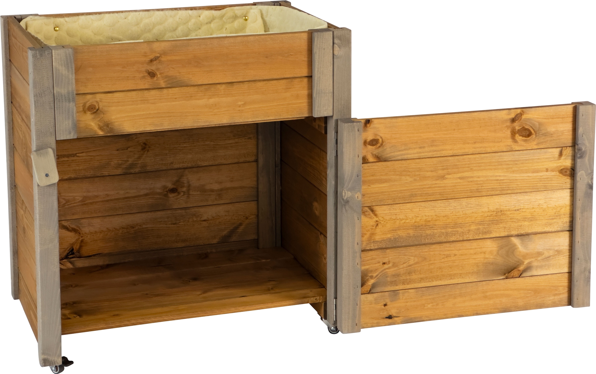 dobar green label Hochbeet »rollbar, mit Staufach, inkl. Schafswolle, Gr. M« Maße: ca. 60 x 40 x 62 cm bei einem Gewicht von ca. 11,20 kg