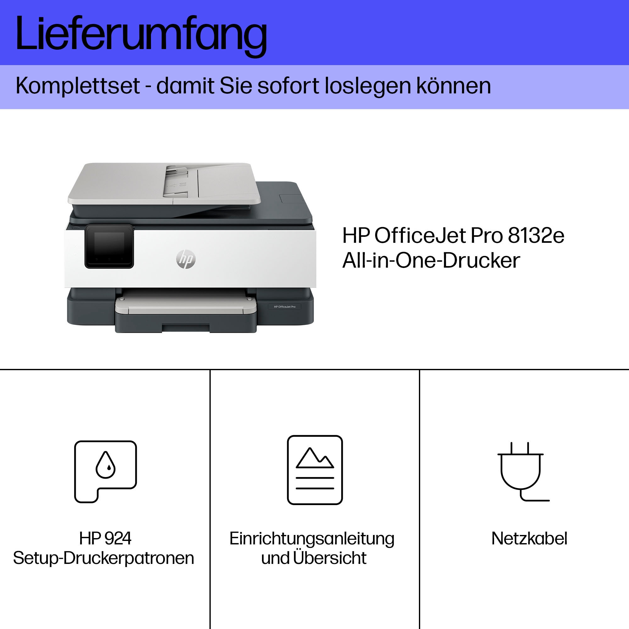 HP Multifunktionsdrucker »OfficeJet Pro 8132e« 3 Monate gratis* drucken mit Instant Ink