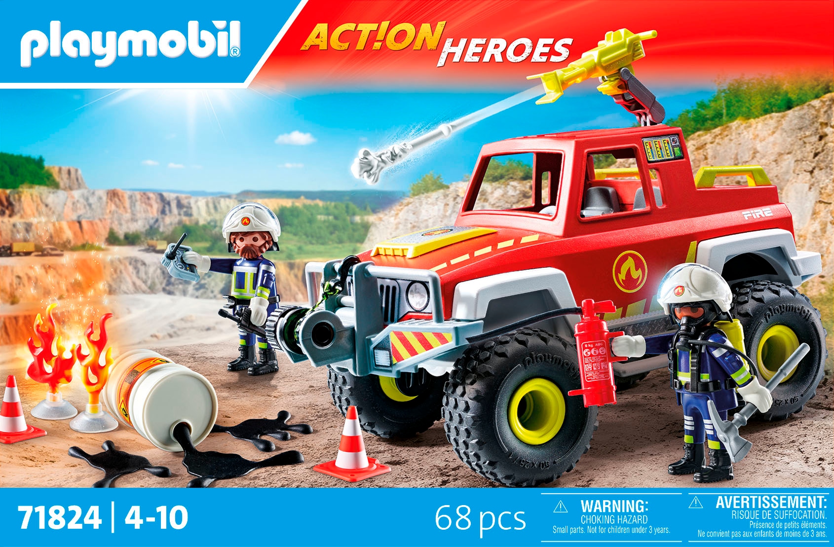 Playmobil® Konstruktions-Spielset »Feuerwehrtruck (71824), Playmobil Action Heroes«, (68 St.)