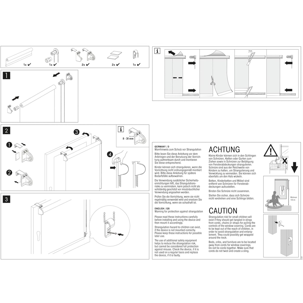 GARDINIA Seitenzugrollo »Easyfix Rollo Digiprint«, blickdicht, ohne Bohren