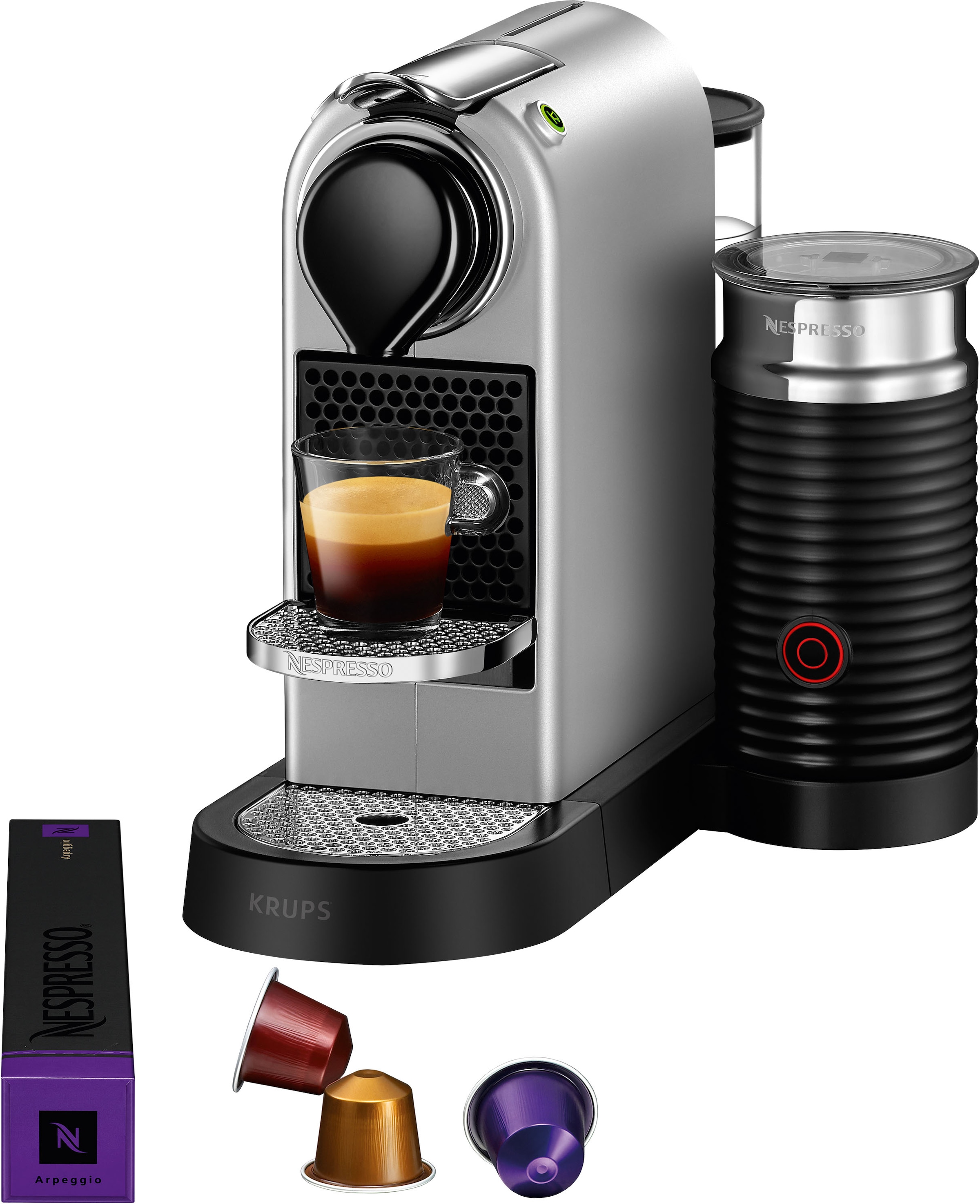 Nespresso Kapselmaschine »XN761B CitiZ Willkommenspaket inkl. Kapseln bestellen OTTO Krups«, Aeroccino Milchaufschäumer, von 14 & bei Milk jetzt mit