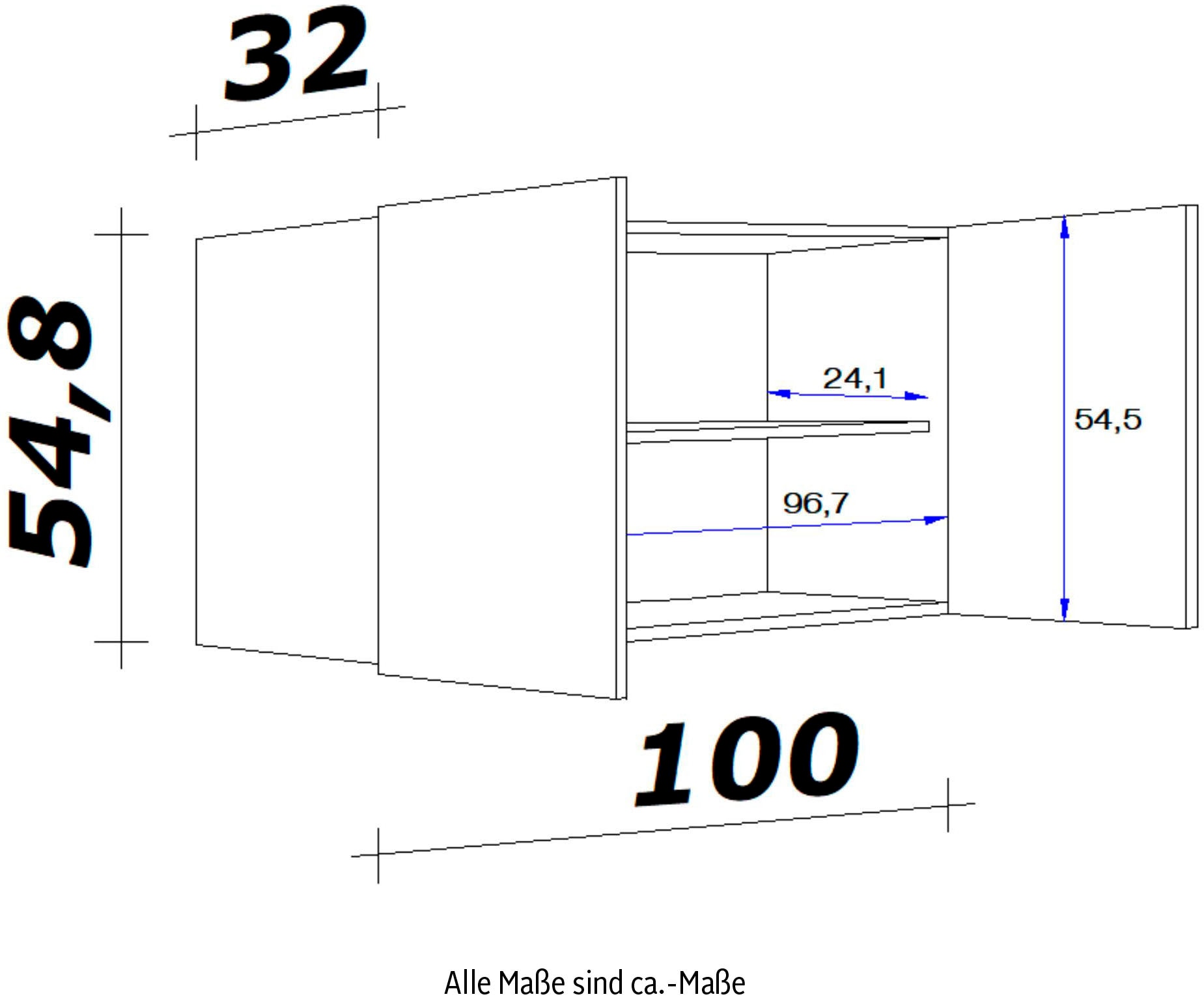 Flex-Well Hängeschrank »Morena«, (B x H x T) 100 x 54,8 x 32 cm - als Ecklösung